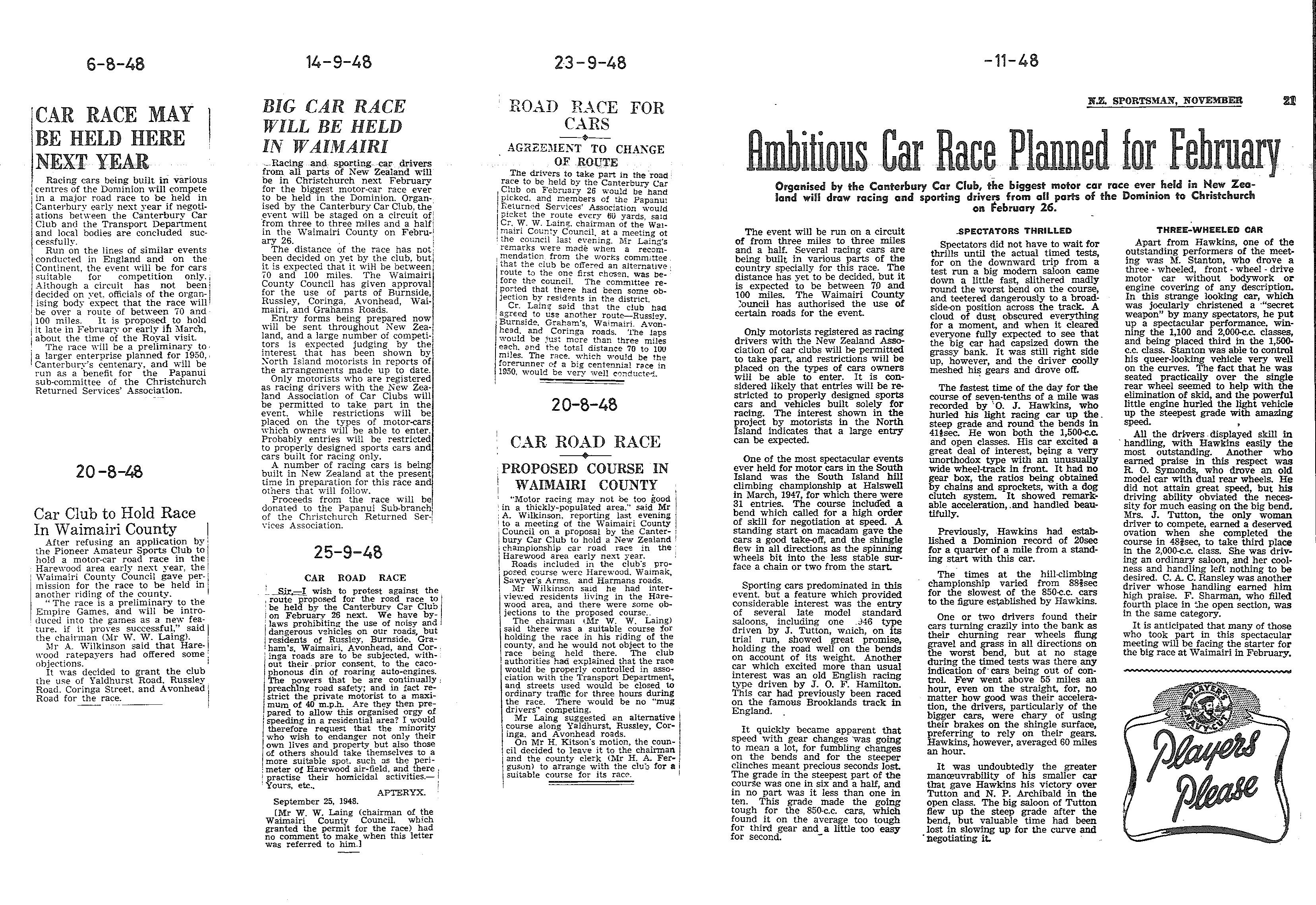 Scan of the clipping page, 6 August 1948