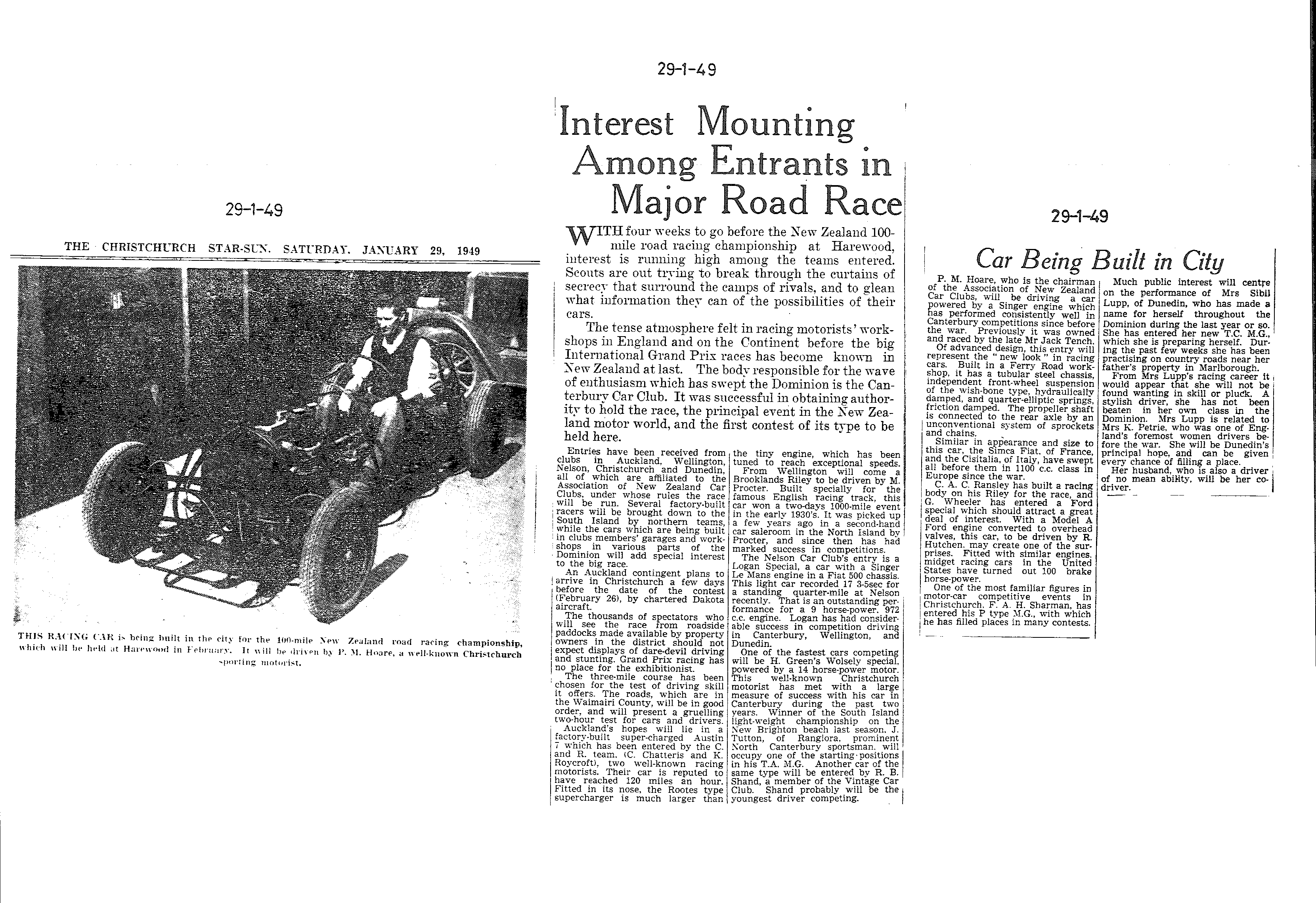 Scan of the clipping page, 29 January 1949