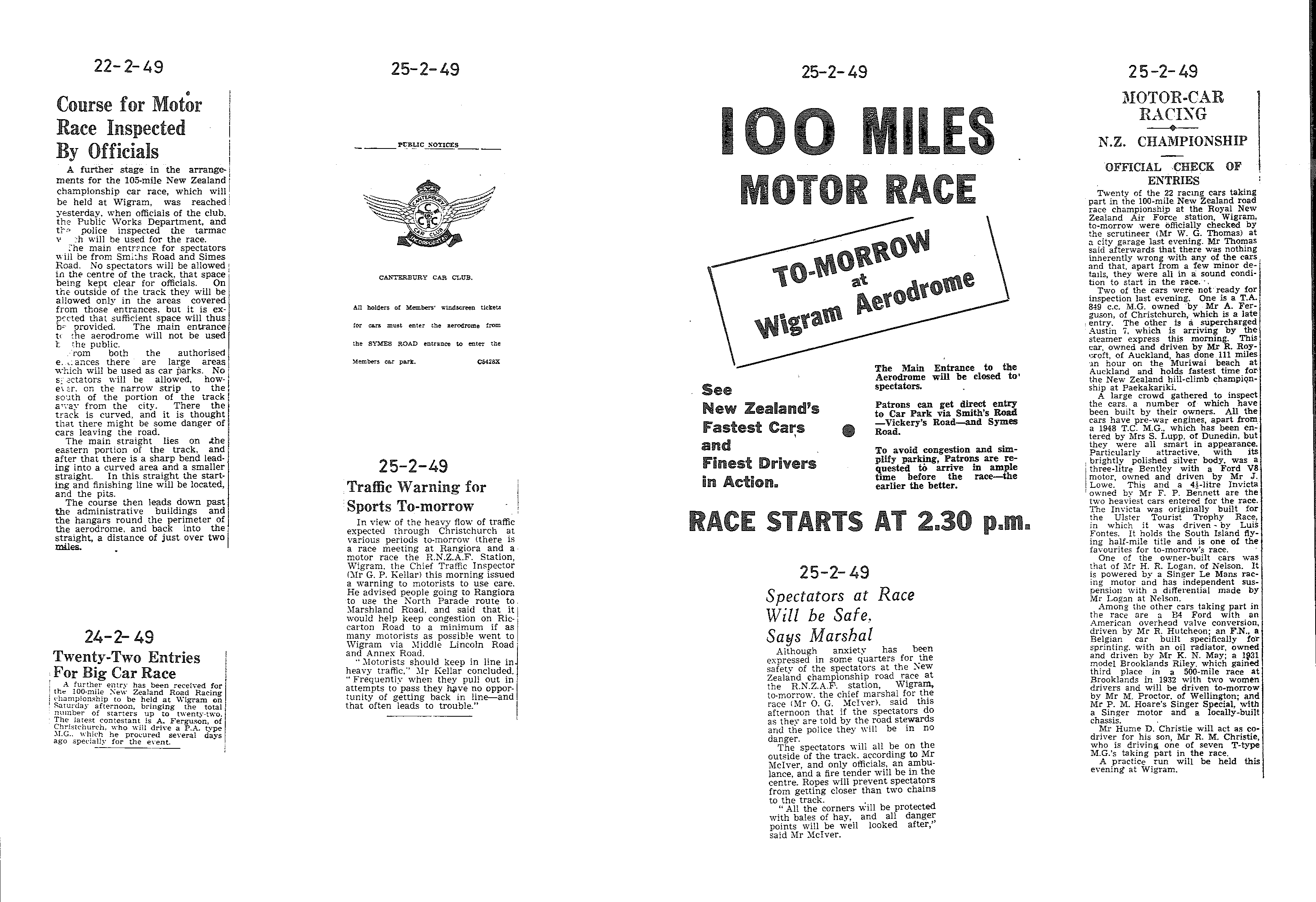 Scan of the clipping page, 22 February 1949