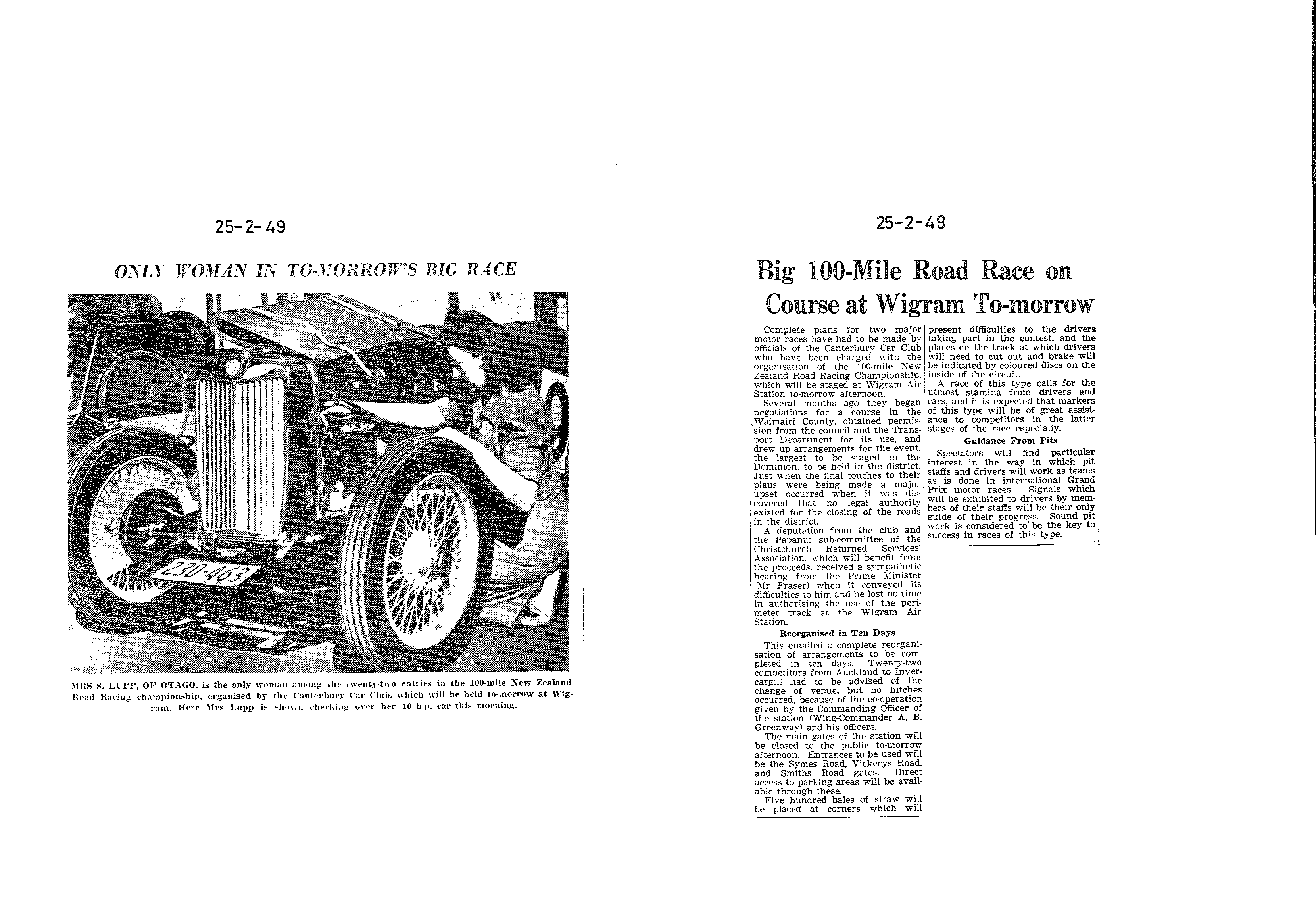 Scan of the clipping page, 25 February 1949
