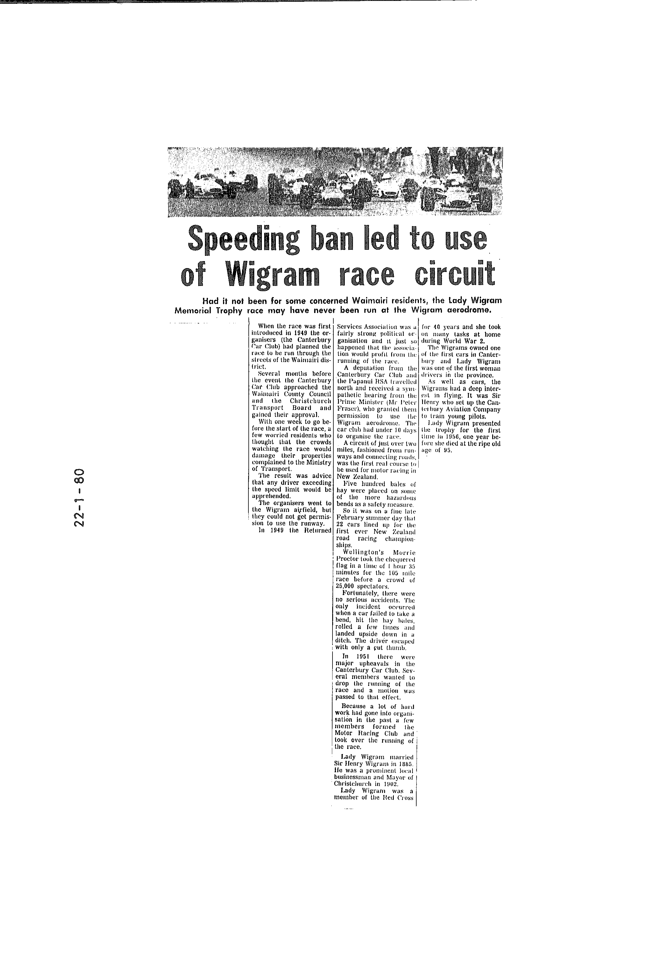 Scan of the clipping page, 22 January 1949