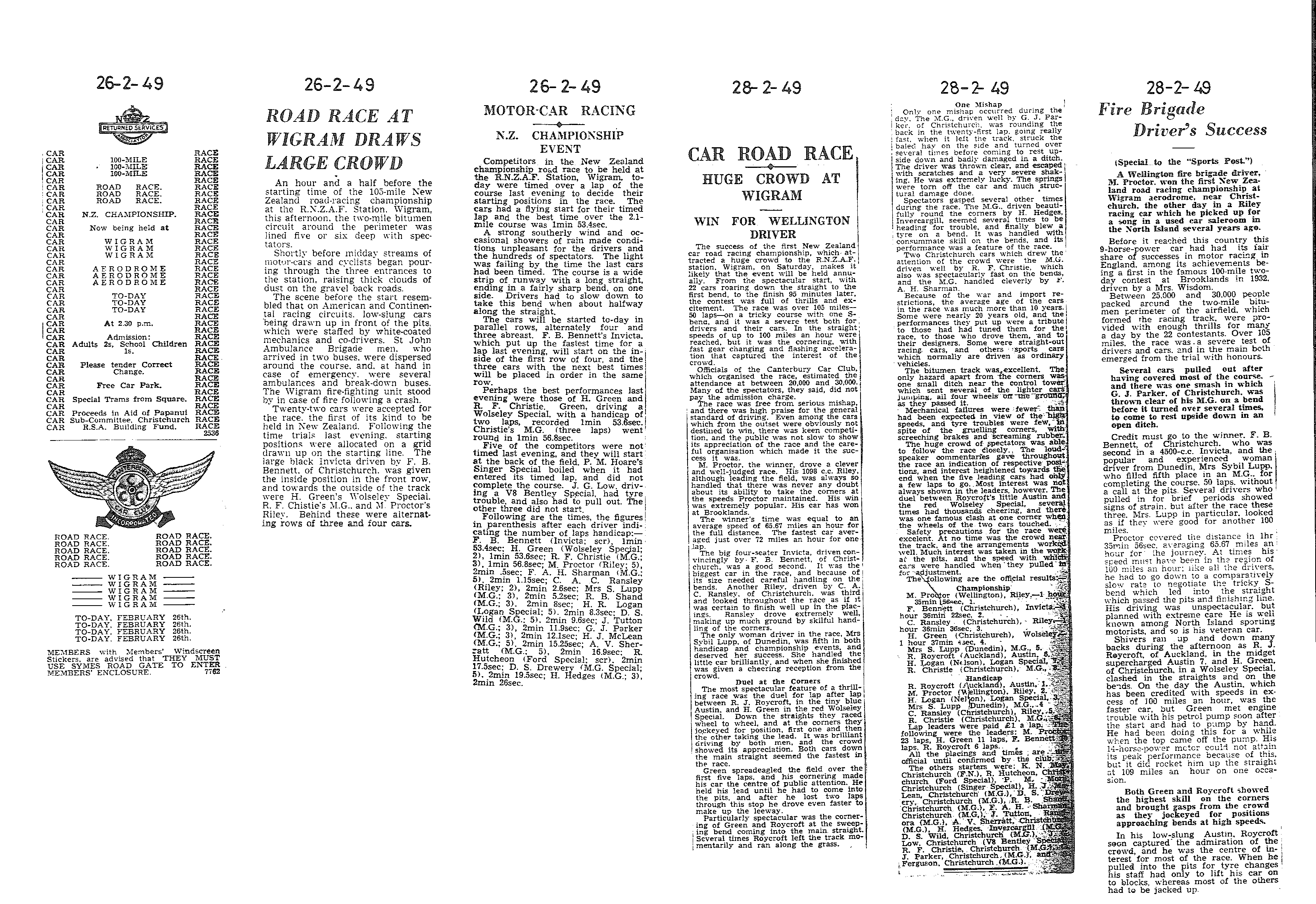 Scan of the clipping page, 26 February 1949