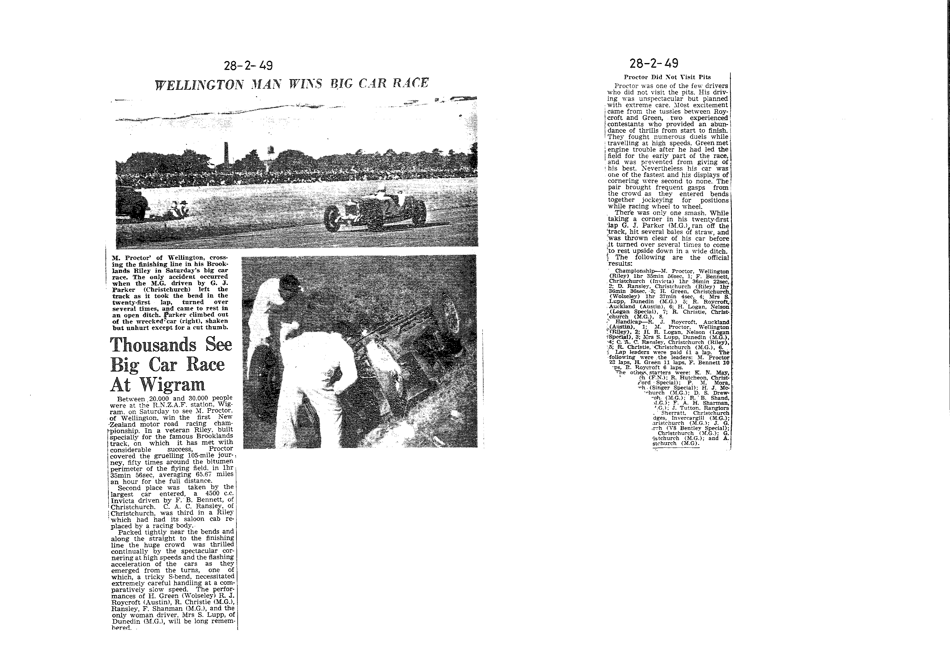 Scan of the clipping page, 28 February 1949