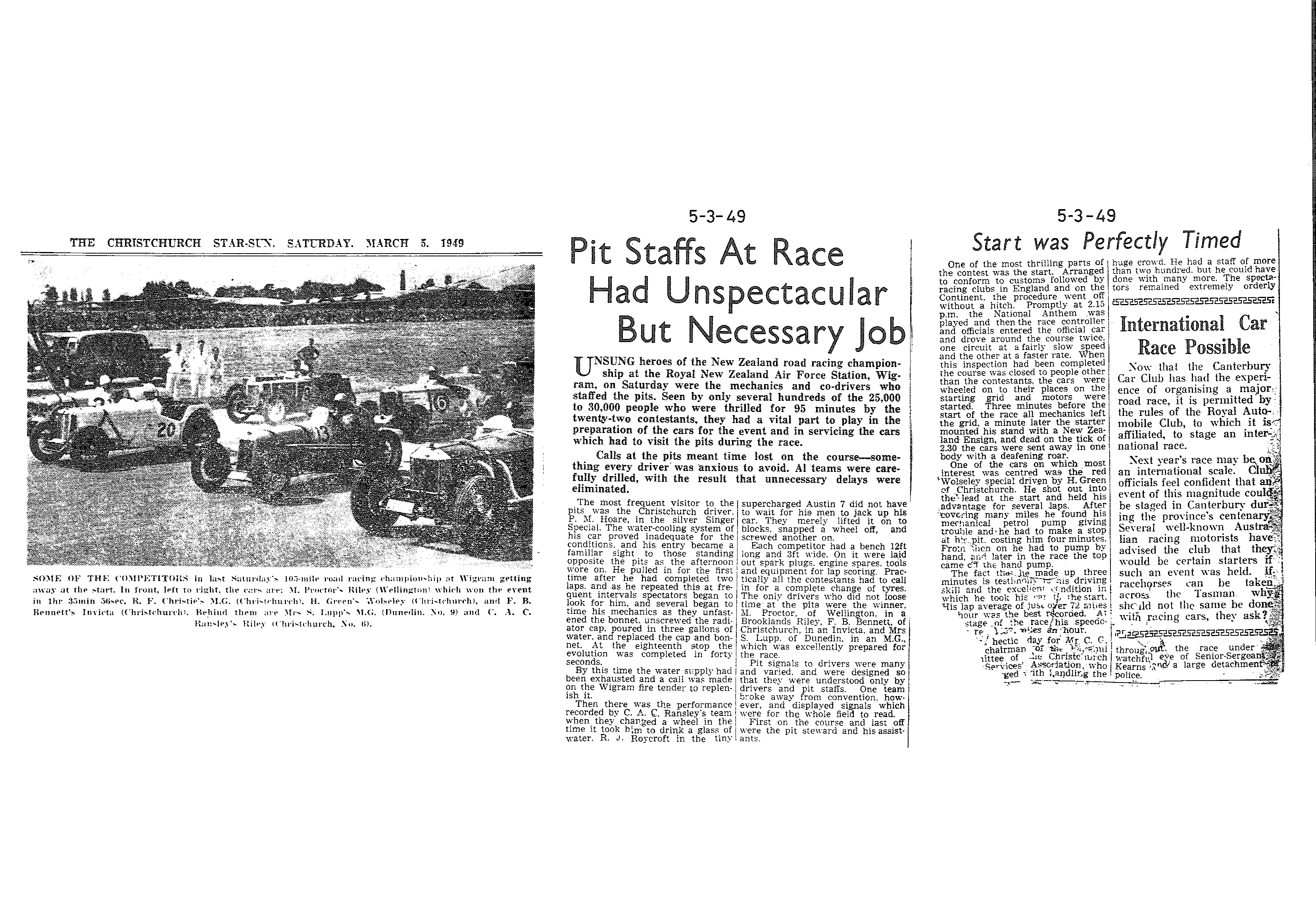 Scan of the clipping page, 5 March 1949
