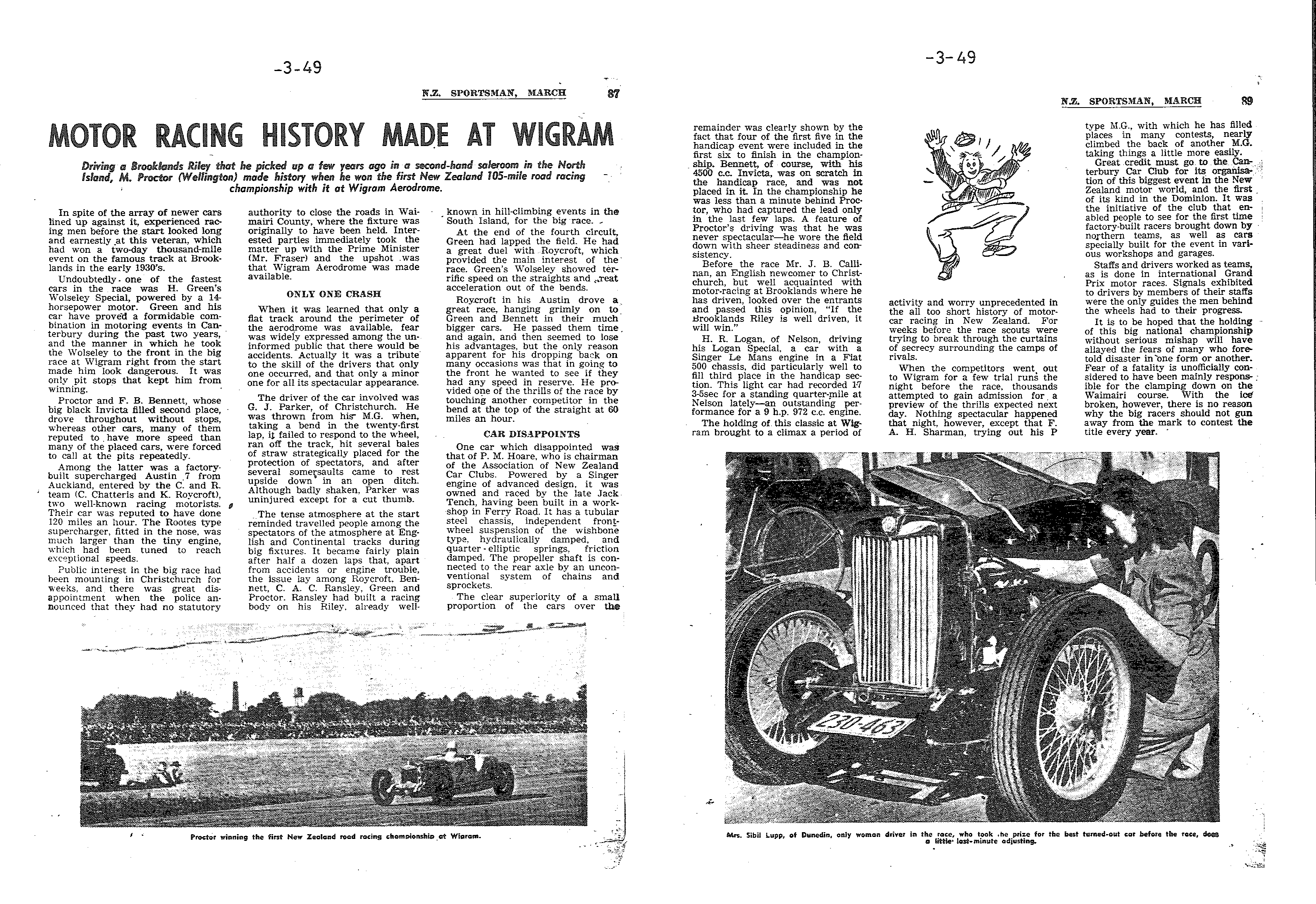 Scan of the clipping page, March 1949