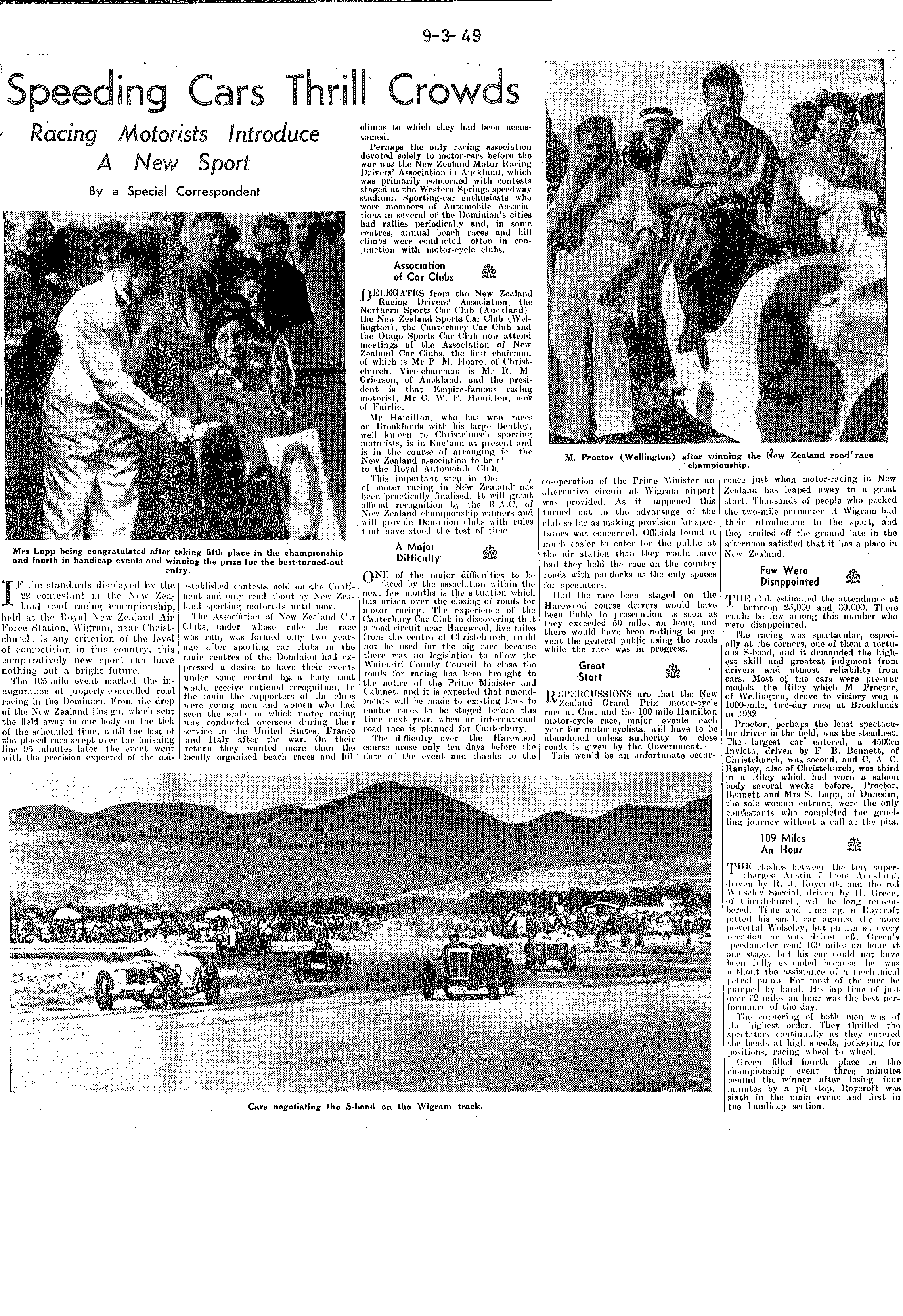 Scan of the clipping page, 9 March 1949