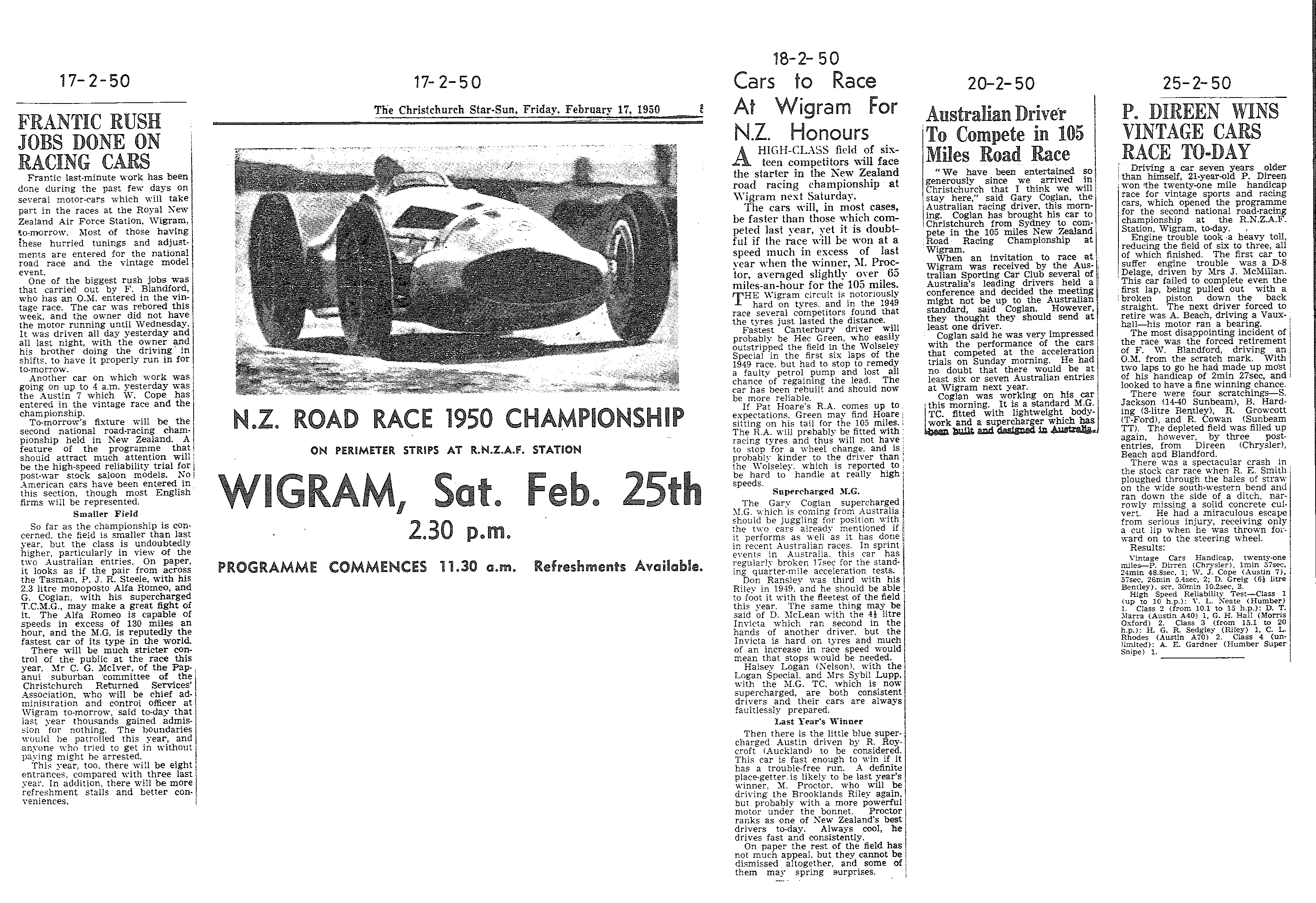 Scan of the clipping page, 17 February 1950