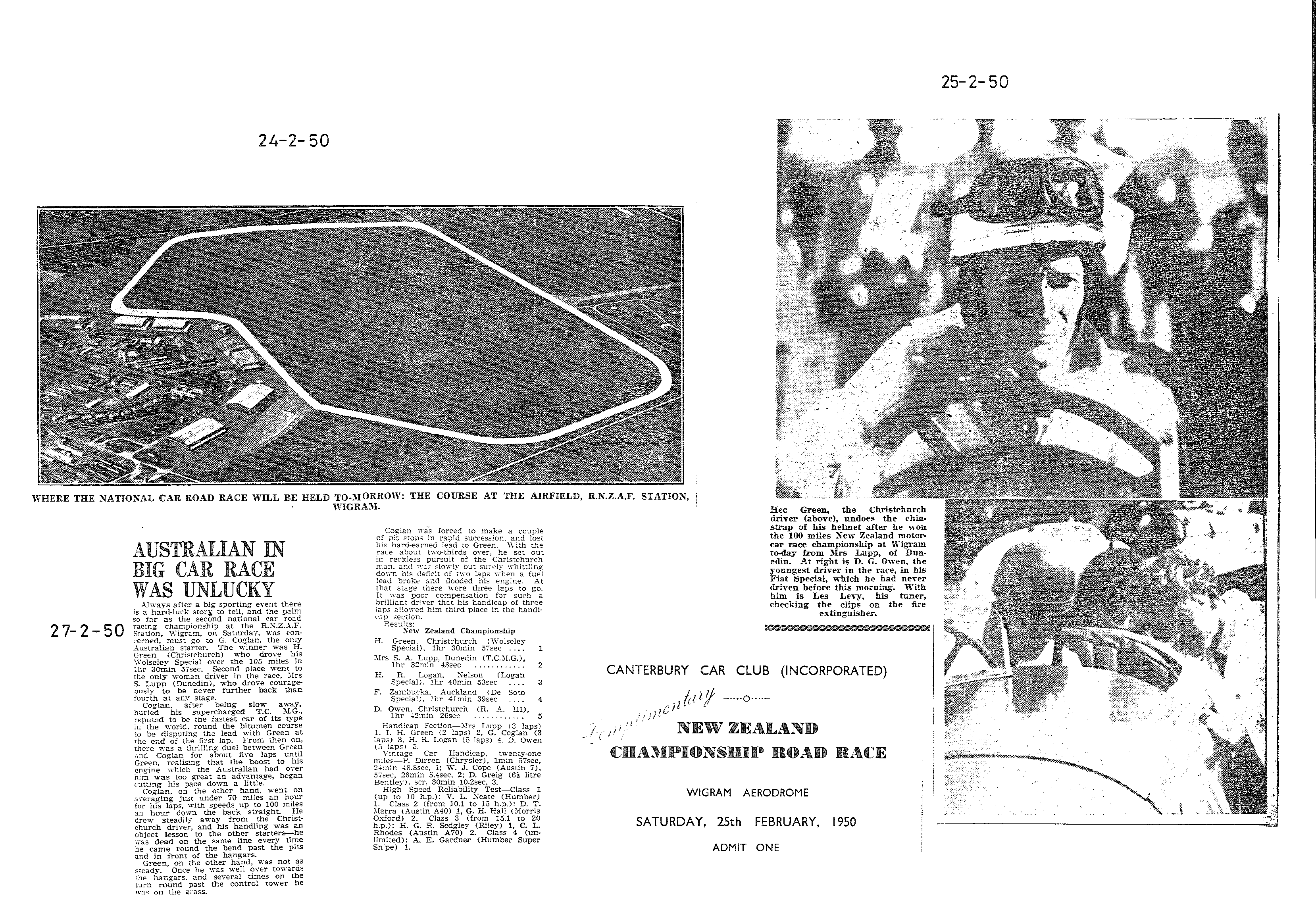 Scan of the clipping page, 24 February 1950