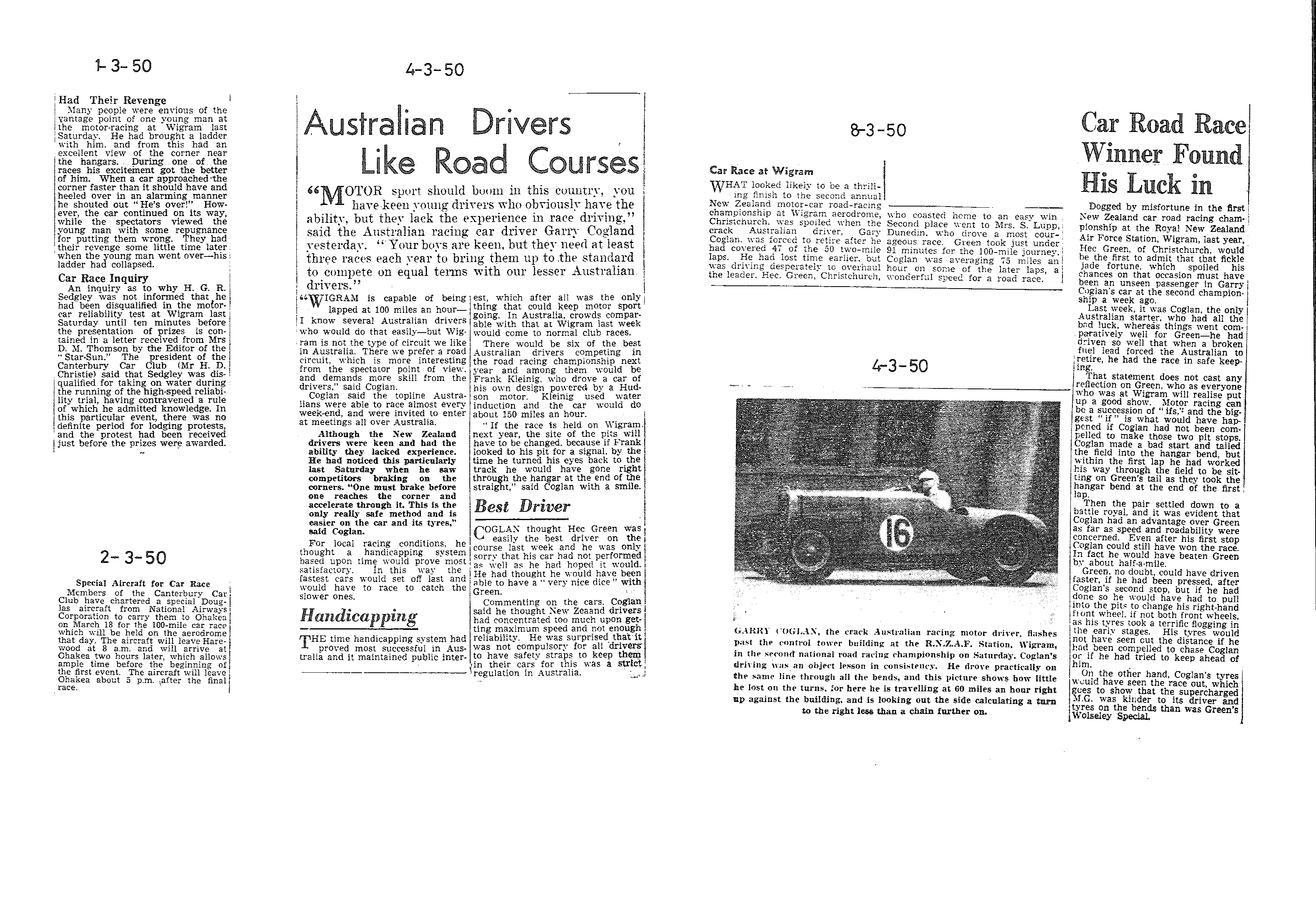 Scan of the clipping page, 1 March 1950