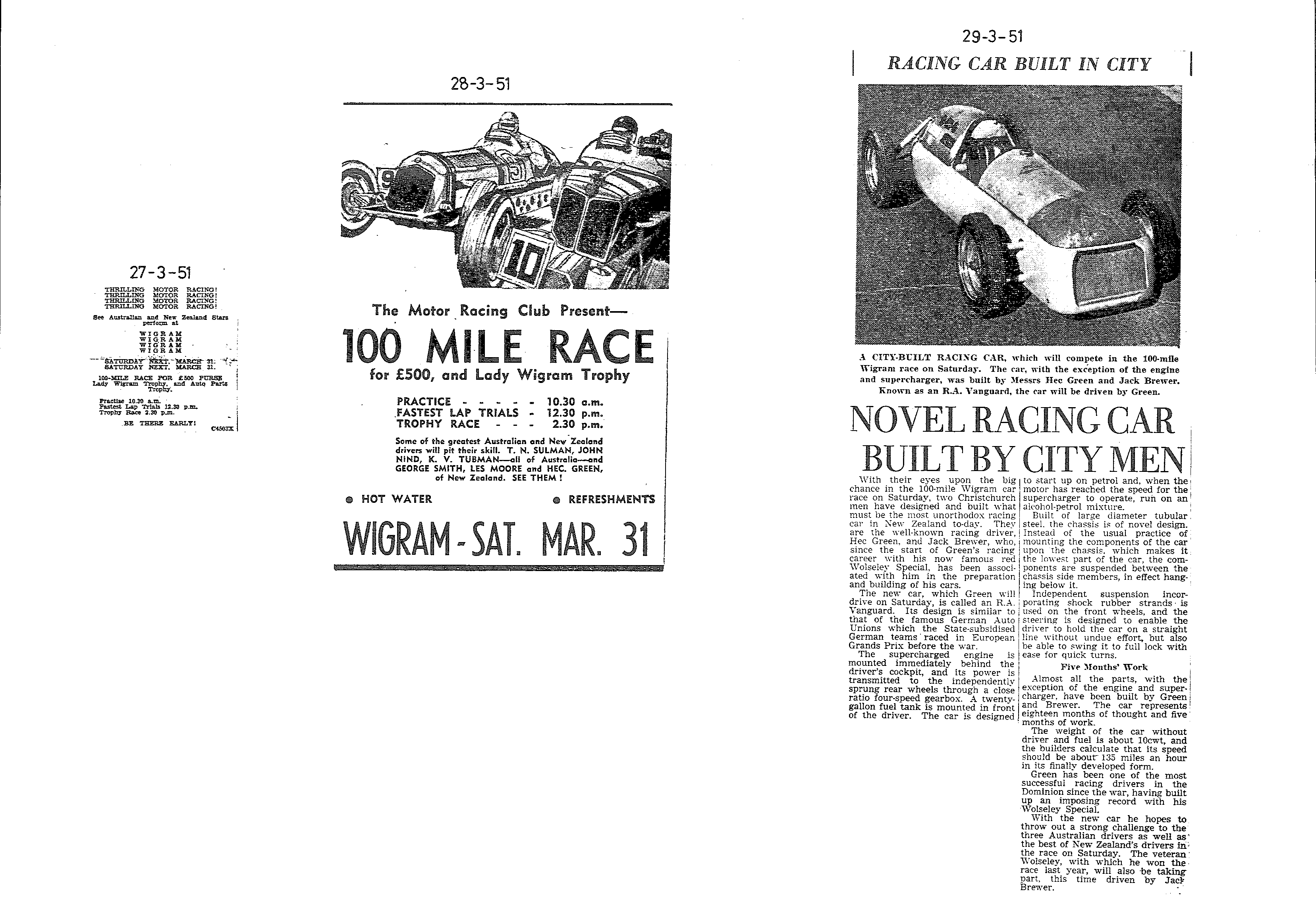 Scan of the clipping page, 27 March 1951