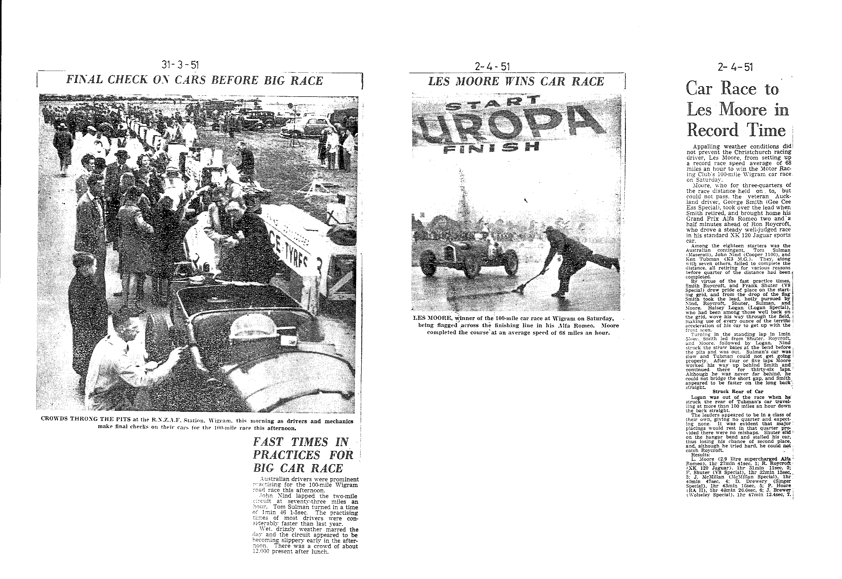 Scan of the clipping page, 31 March 1951