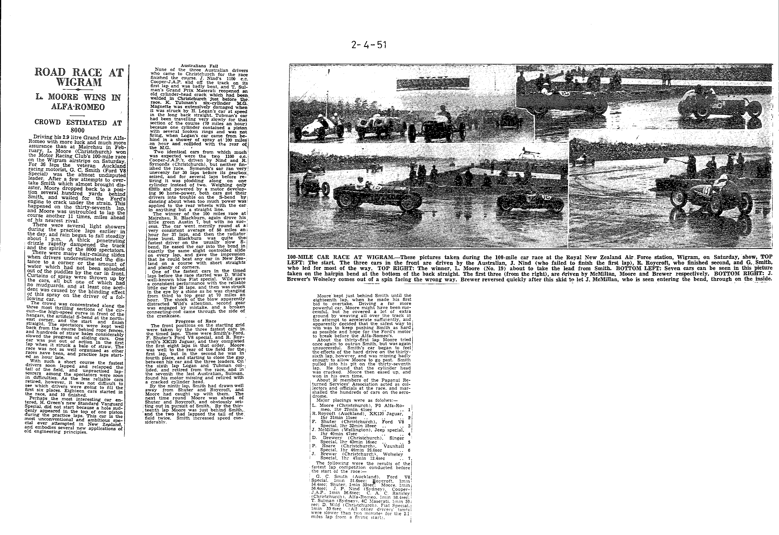 Scan of the clipping page, 2 April 1951