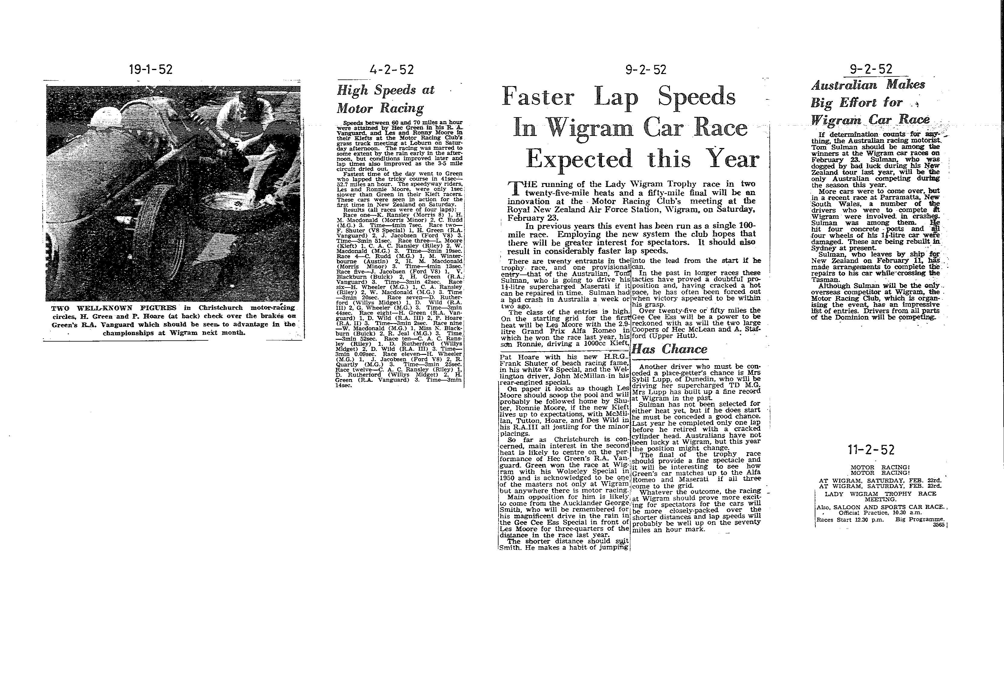 Scan of the clipping page, 19 January 1952