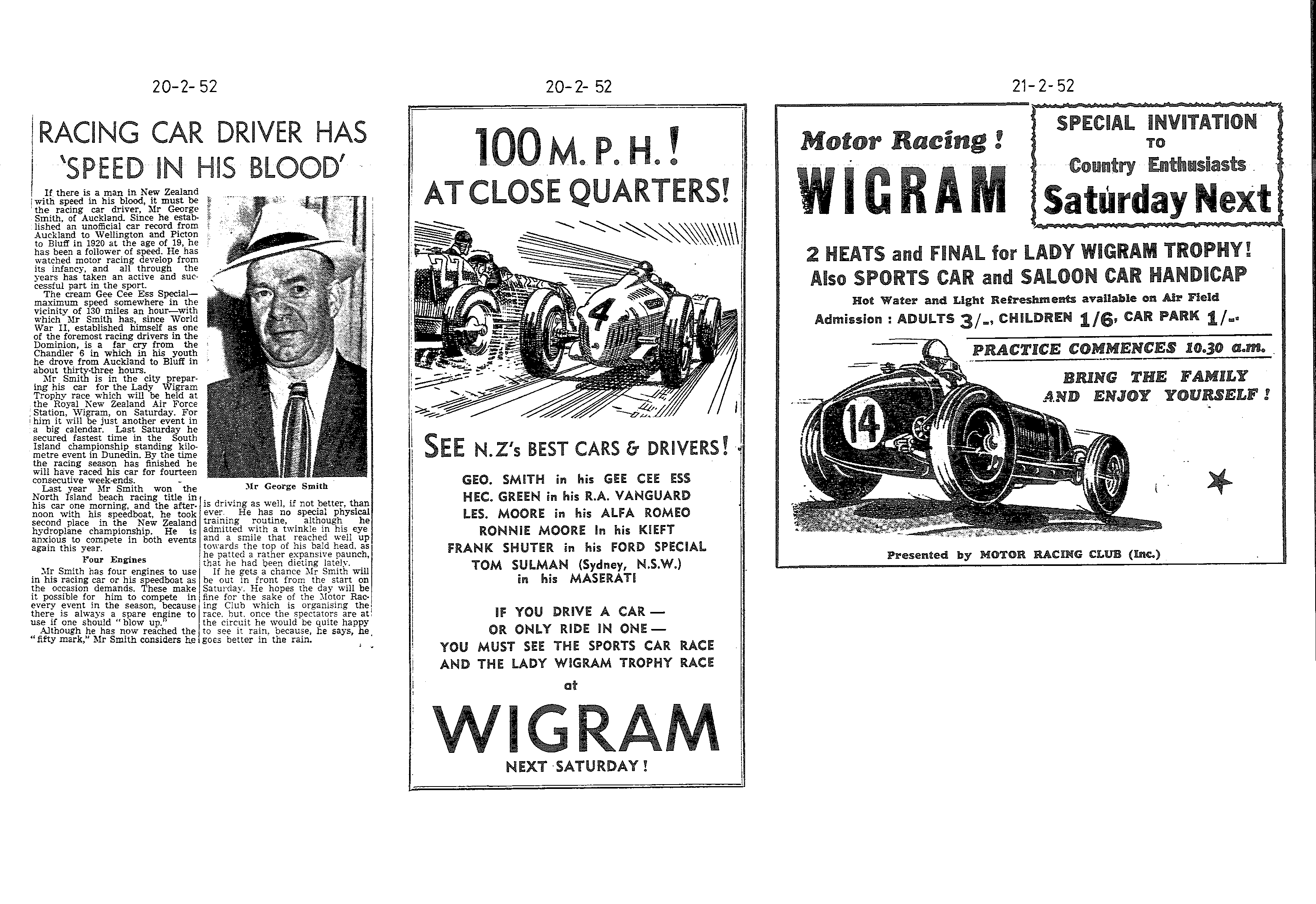 Scan of the clipping page, 20 February 1952