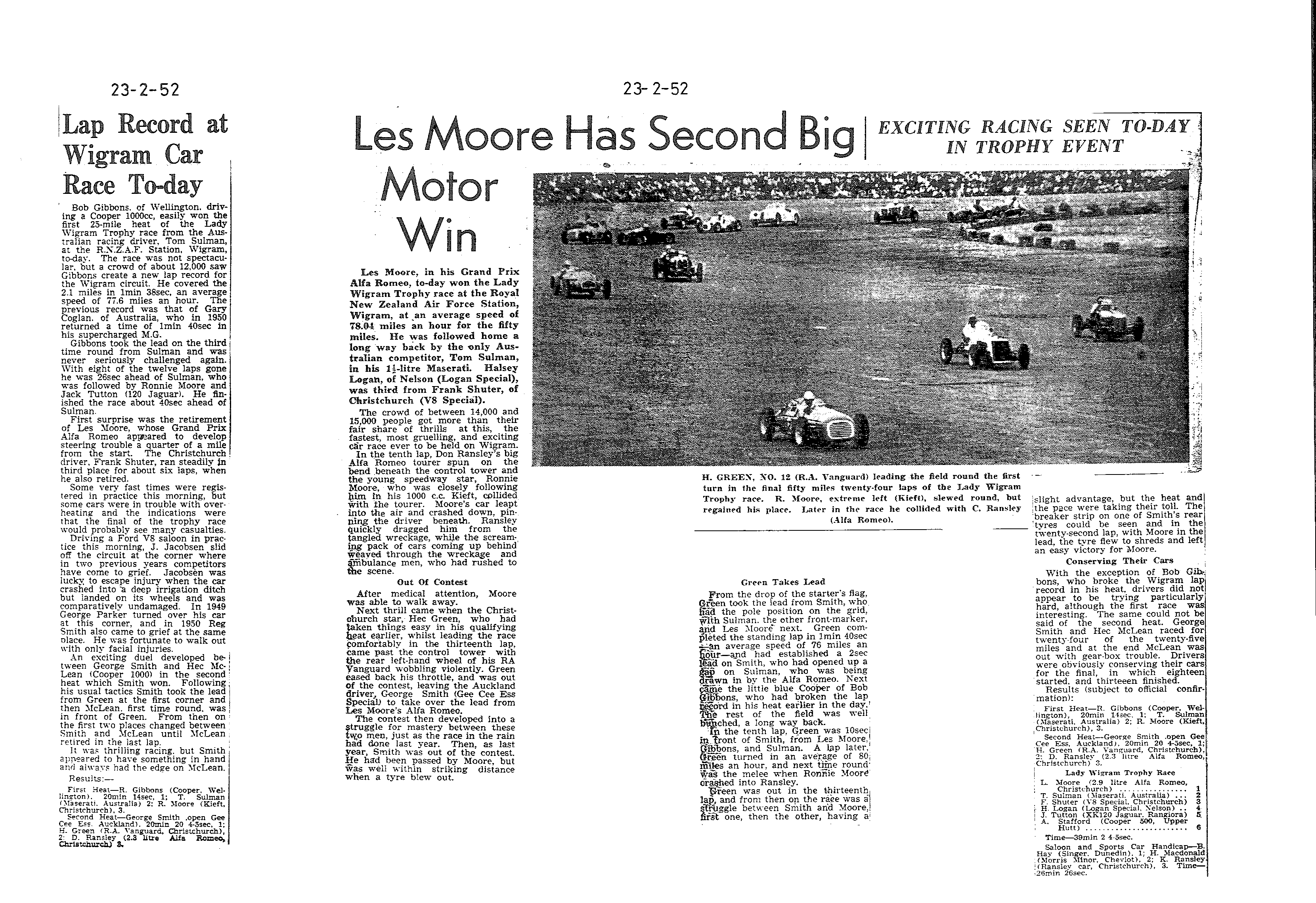Scan of the clipping page, 23 February 1952