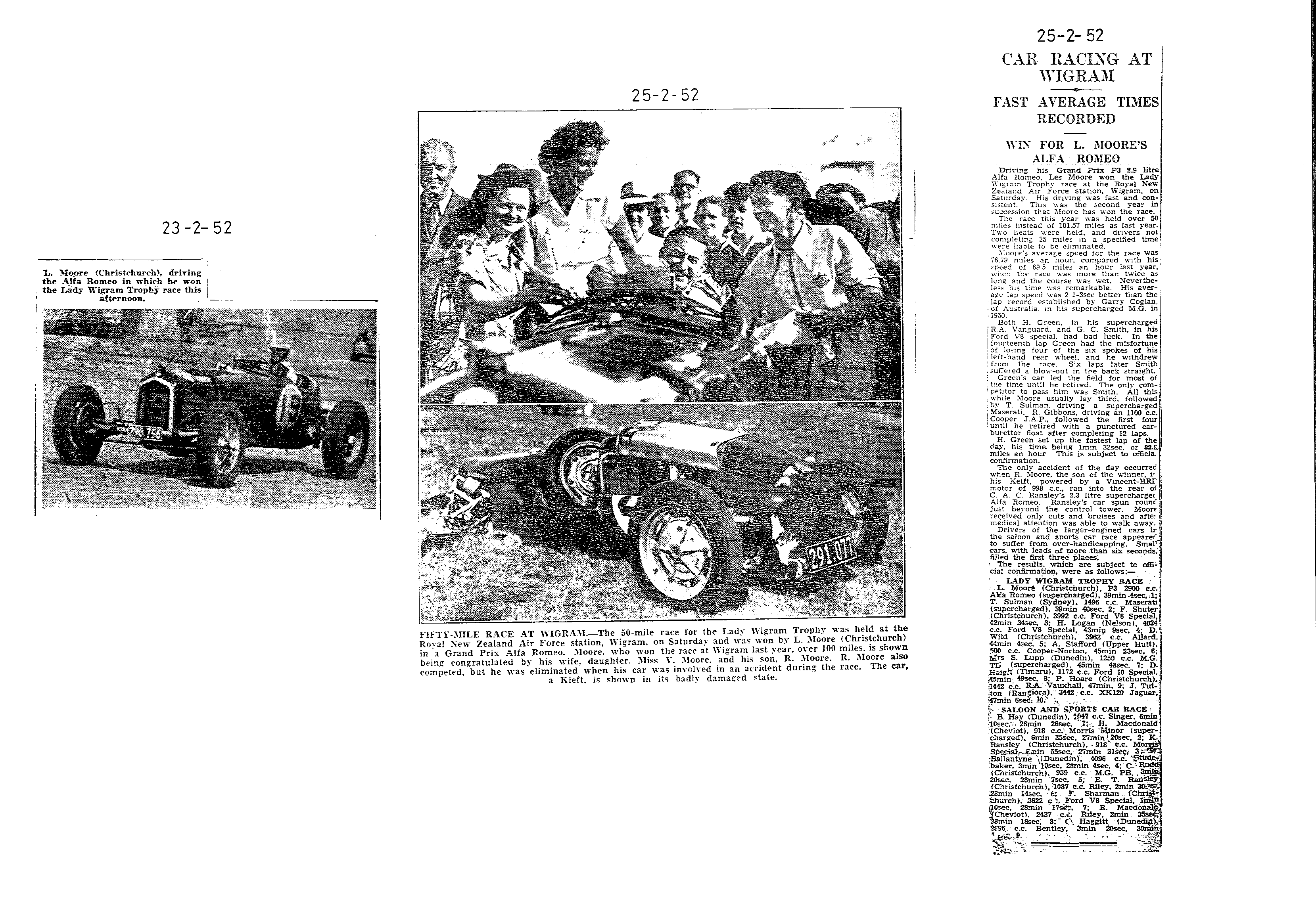 Scan of the clipping page, 25 February 1952