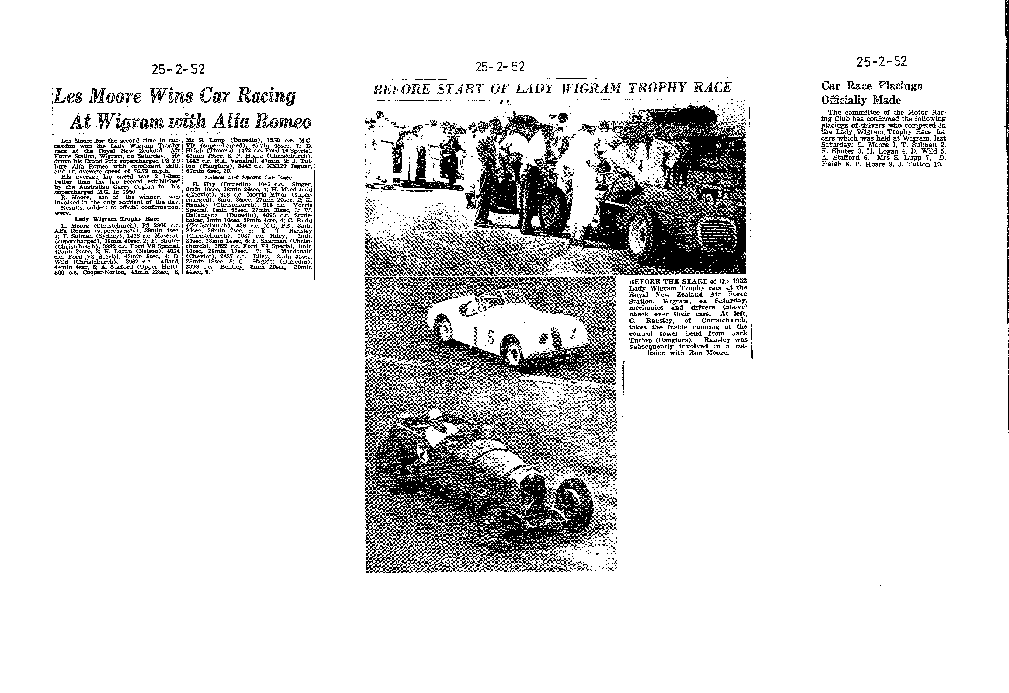 Scan of the clipping page, 25 February 1952