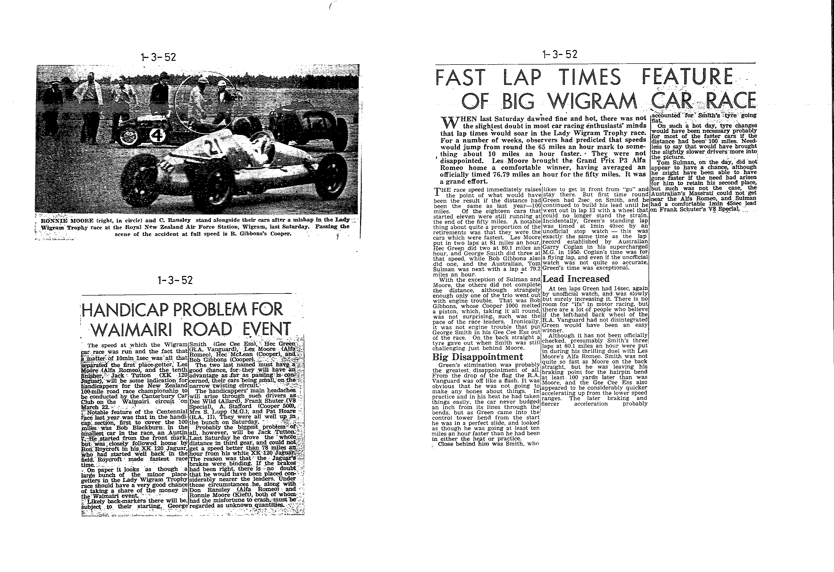 Scan of the clipping page, 1 March 1952