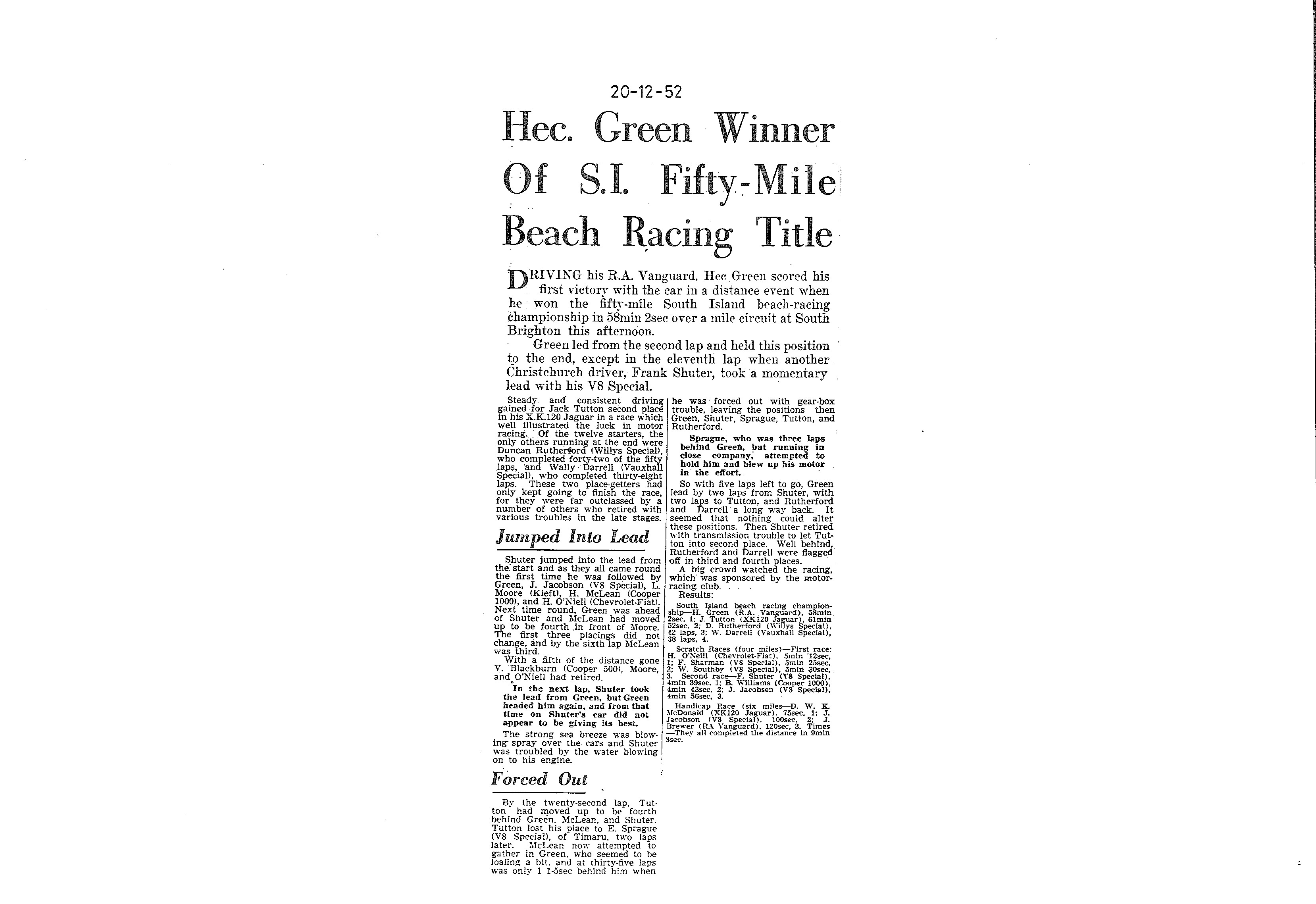 Scan of the clipping page, 20 December 1952