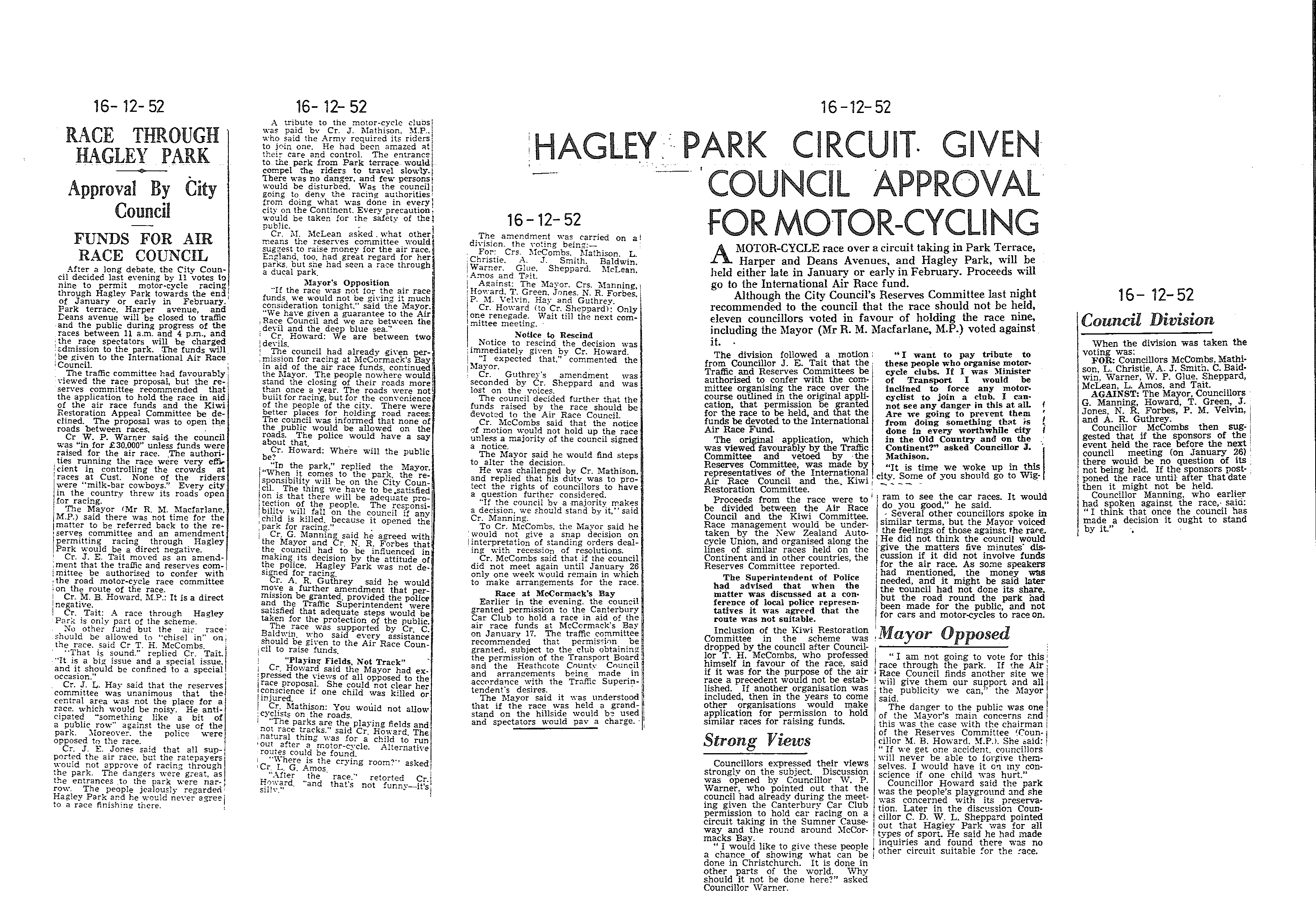 Scan of the clipping page, 16 December 1952