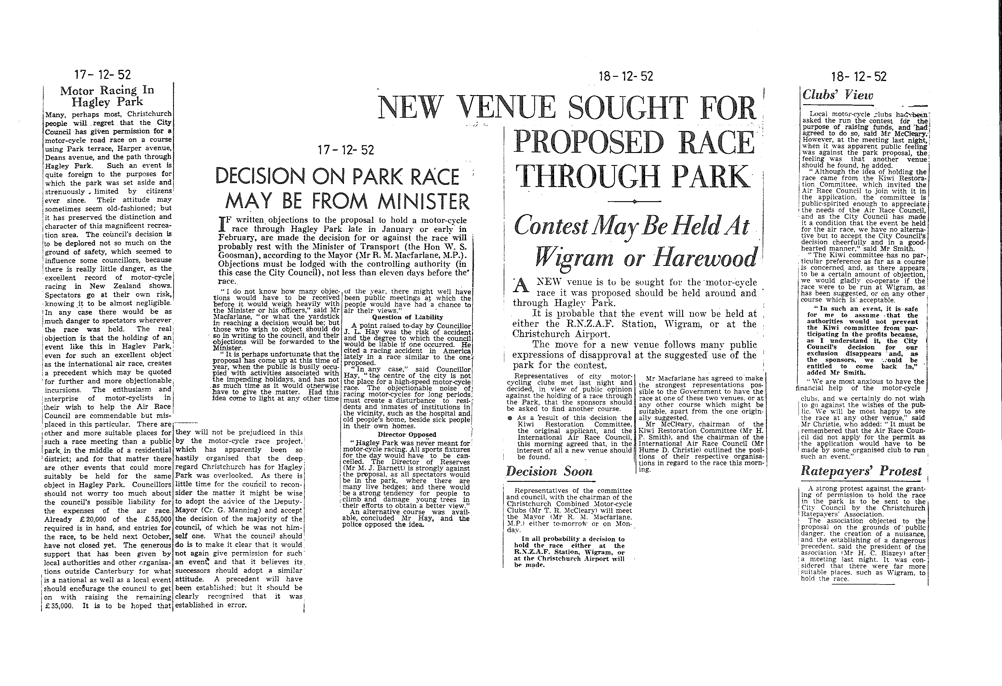 Scan of the clipping page, 17 December 1952
