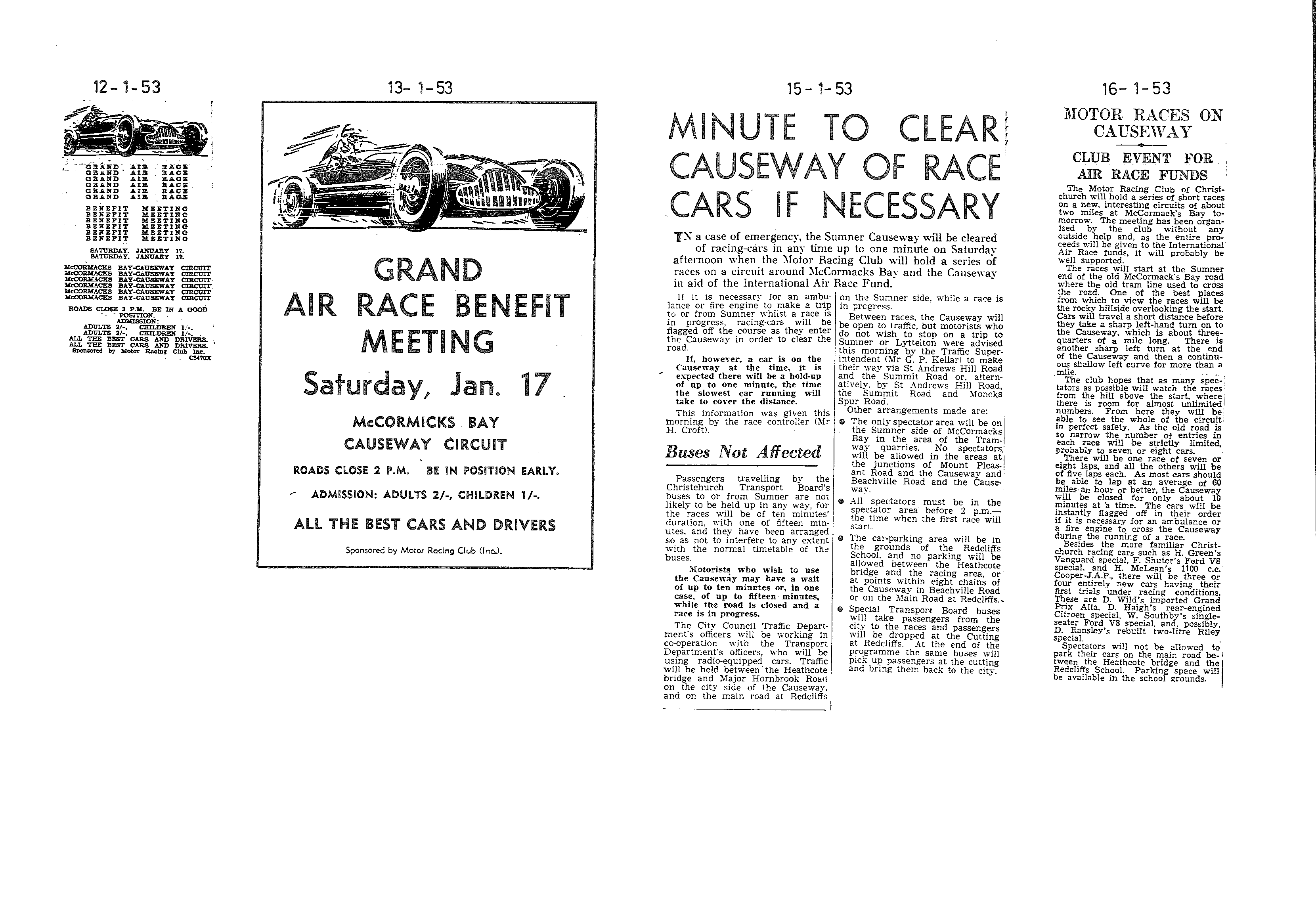 Scan of the clipping page, 12 January 1953