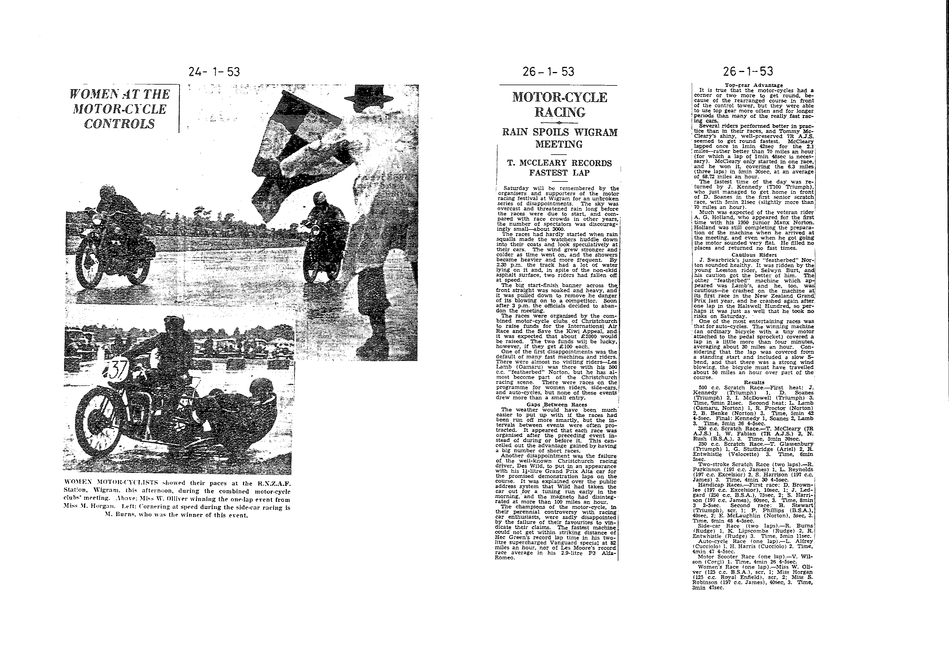 Scan of the clipping page, 24 January 1953