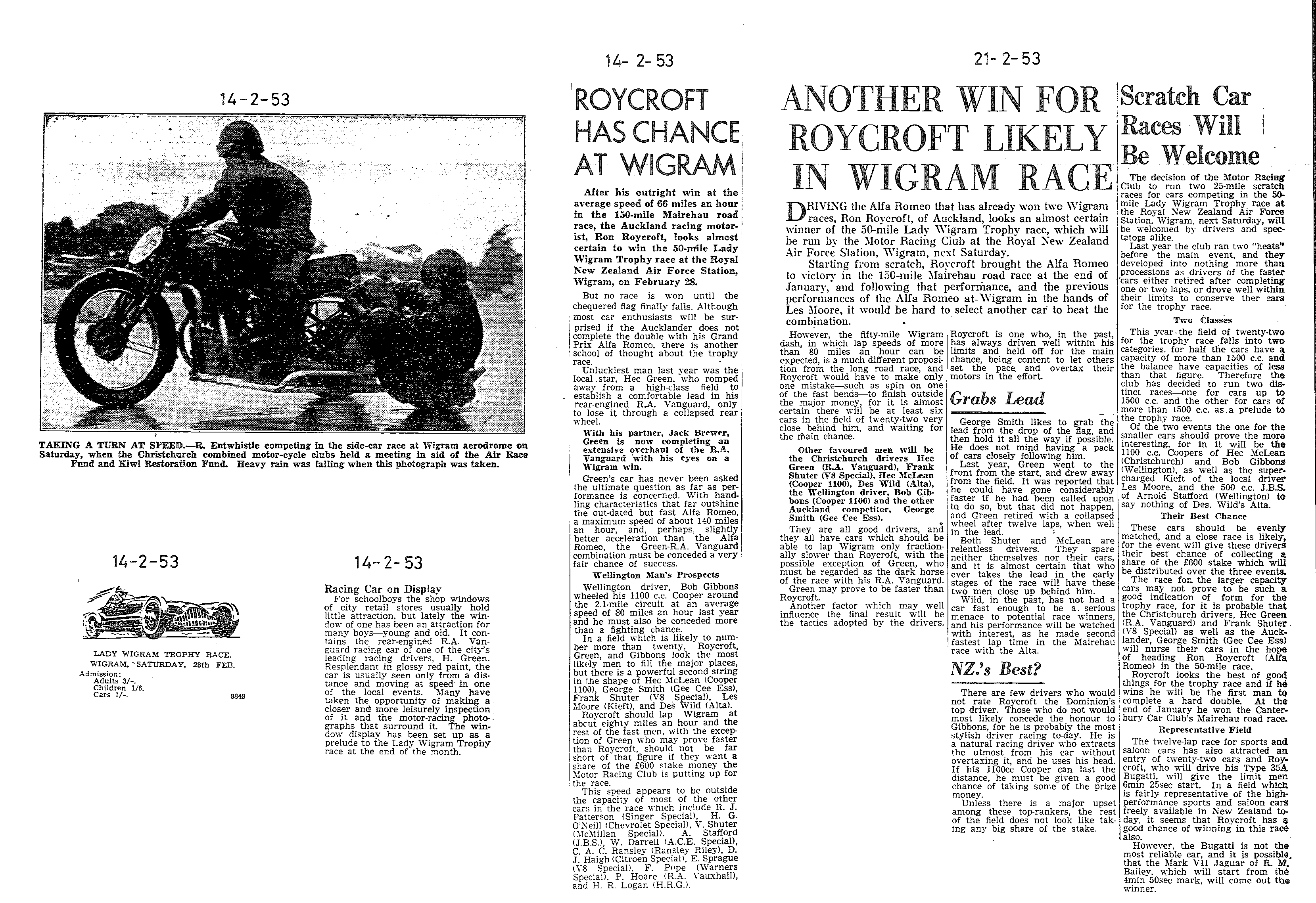 Scan of the clipping page, 14 February 1953