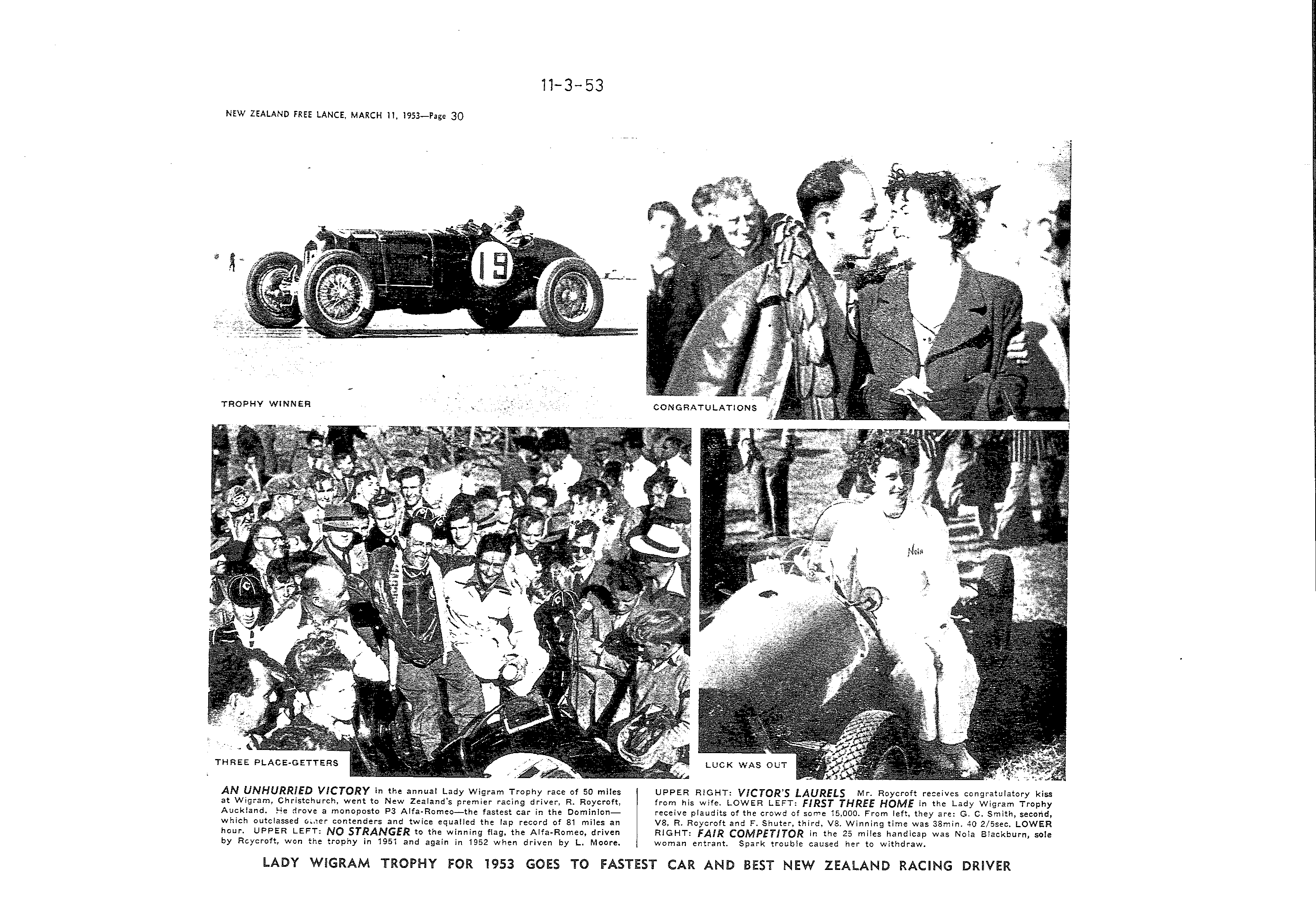Scan of the clipping page, 11 March 1953