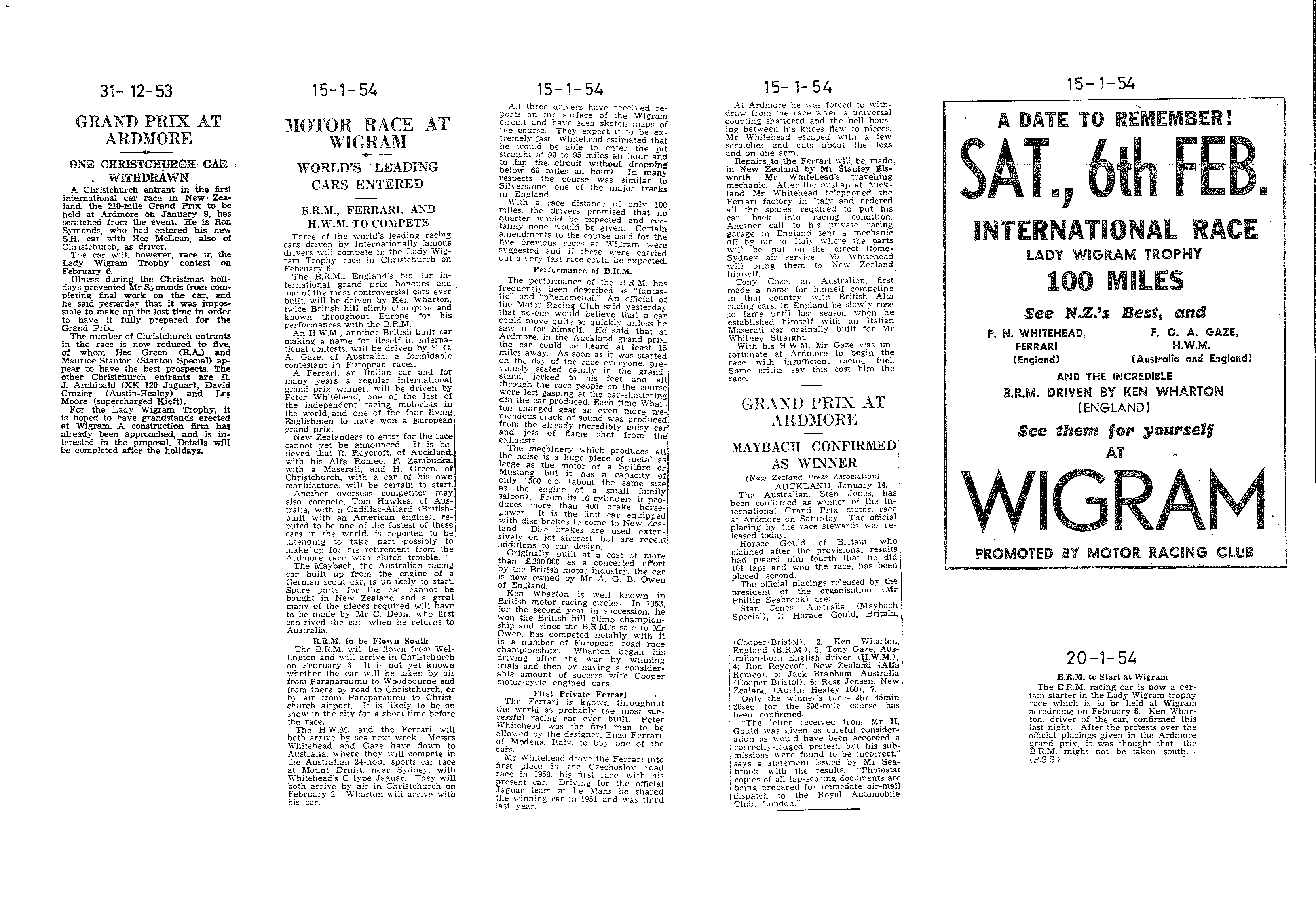 Scan of the clipping page, 31 December 1953