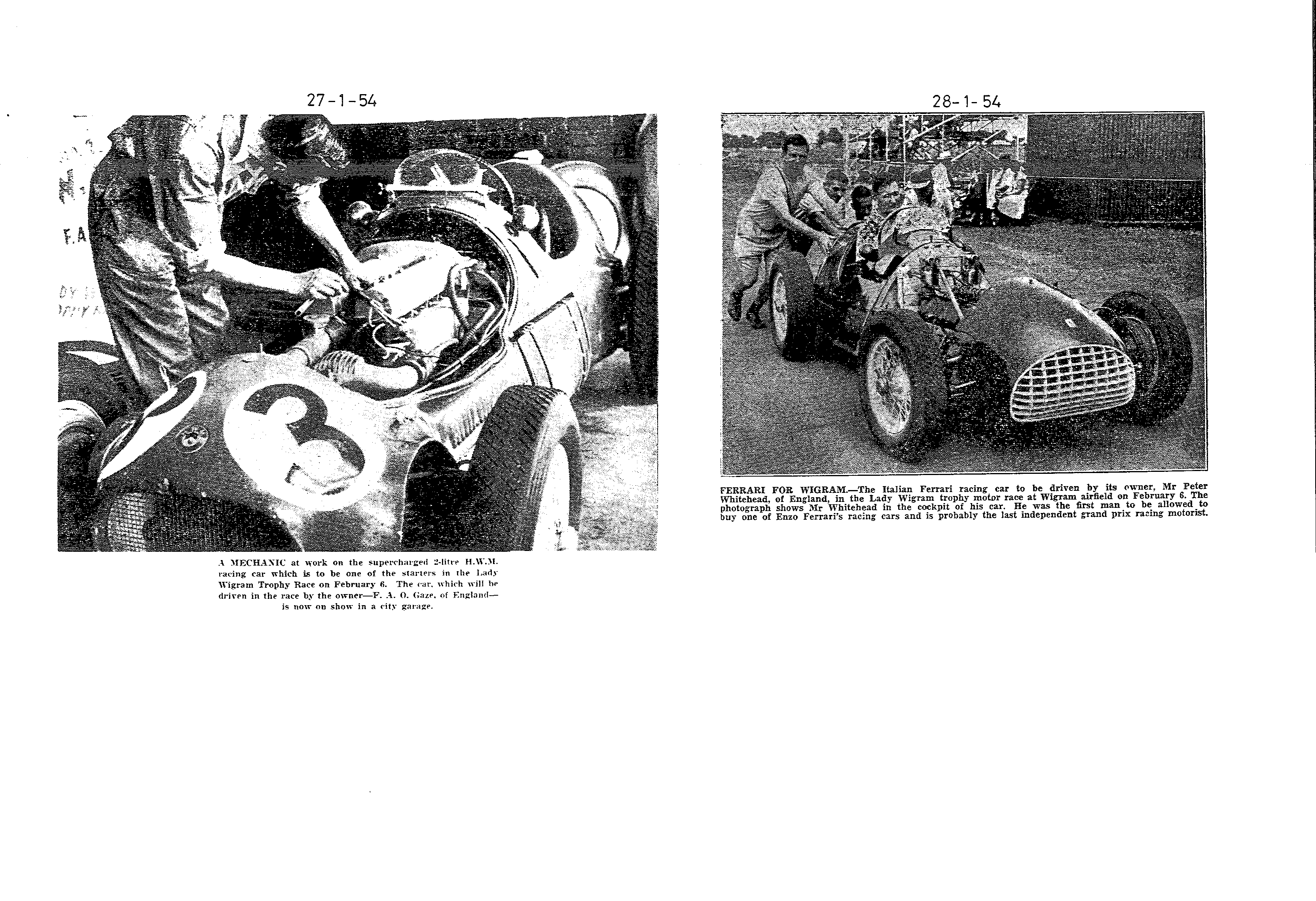 Scan of the clipping page, 27 January 1954