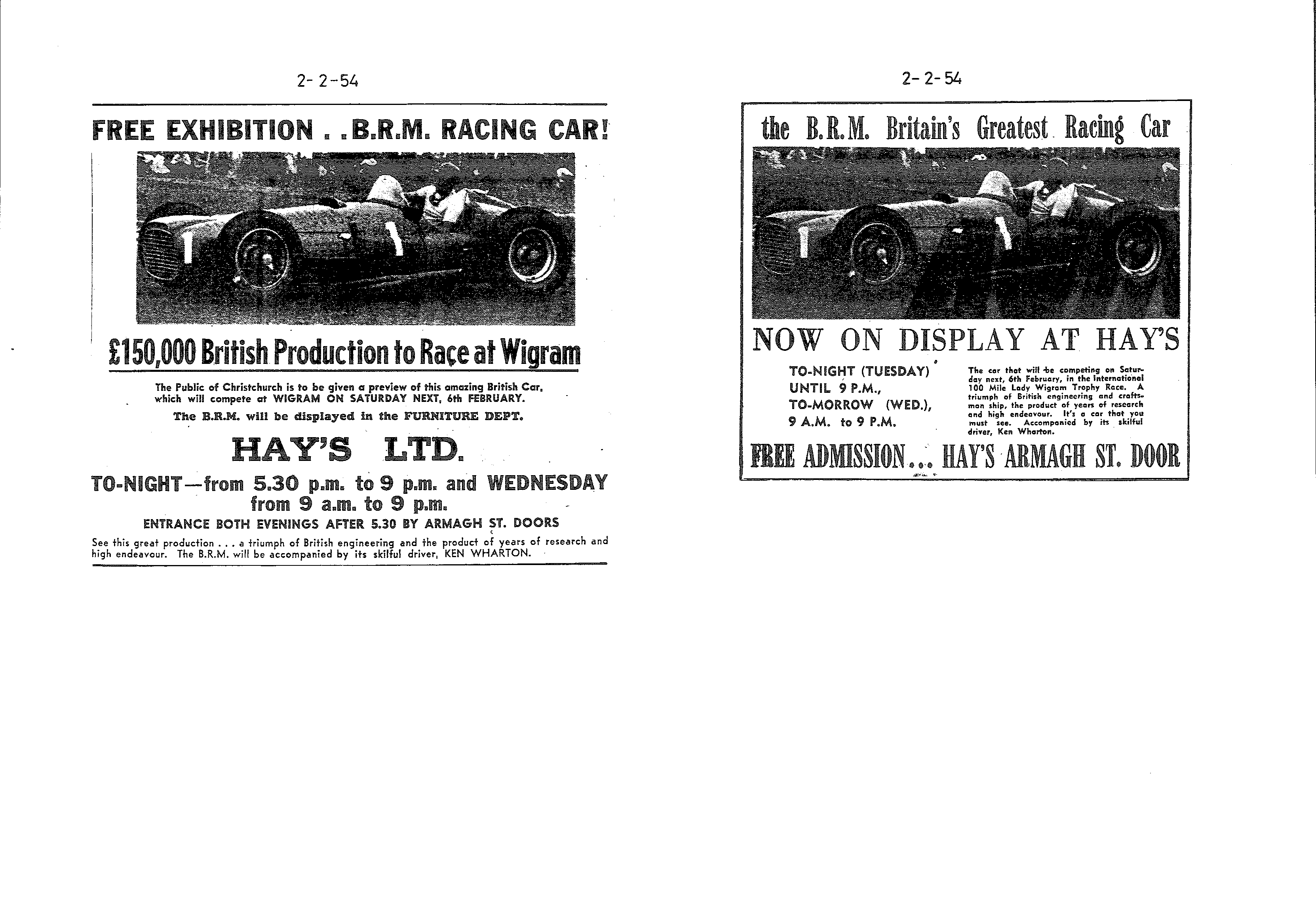 Scan of the clipping page, 2 February 1954