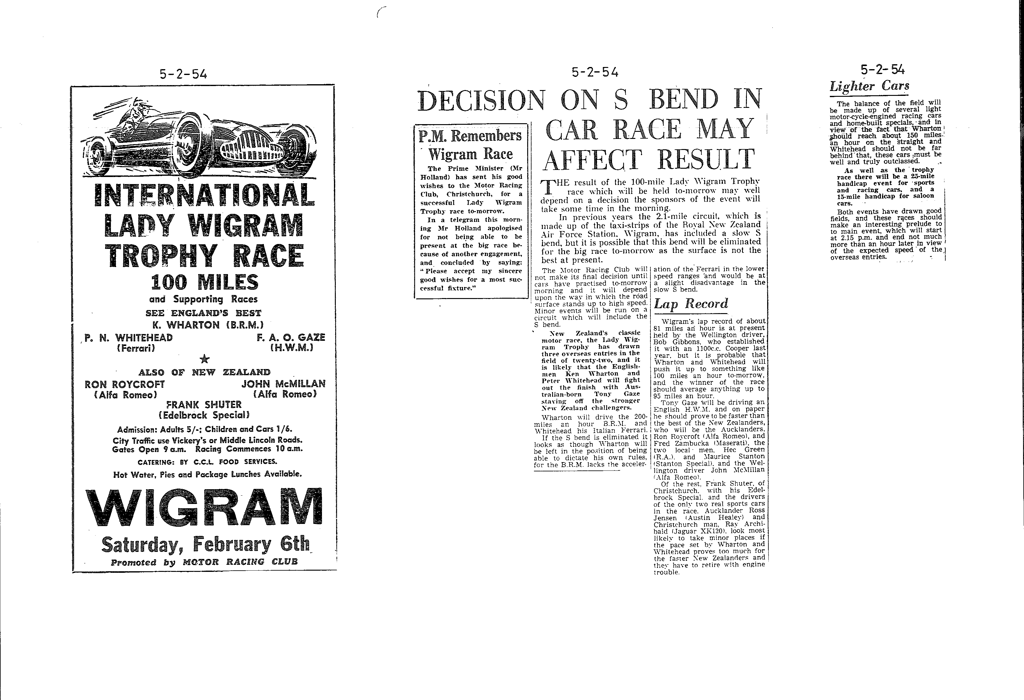 Scan of the clipping page, 5 February 1954