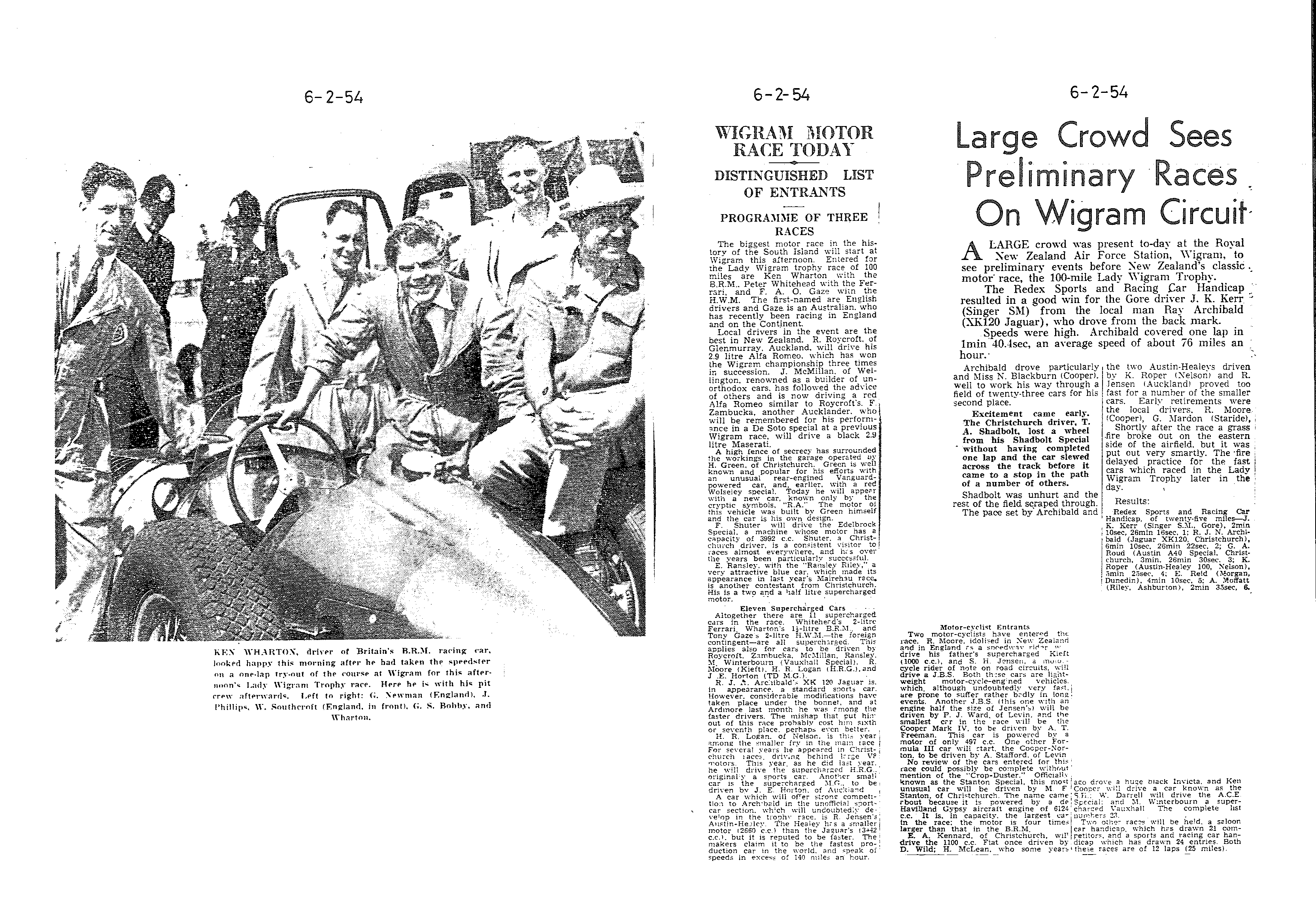 Scan of the clipping page, 6 February 1954