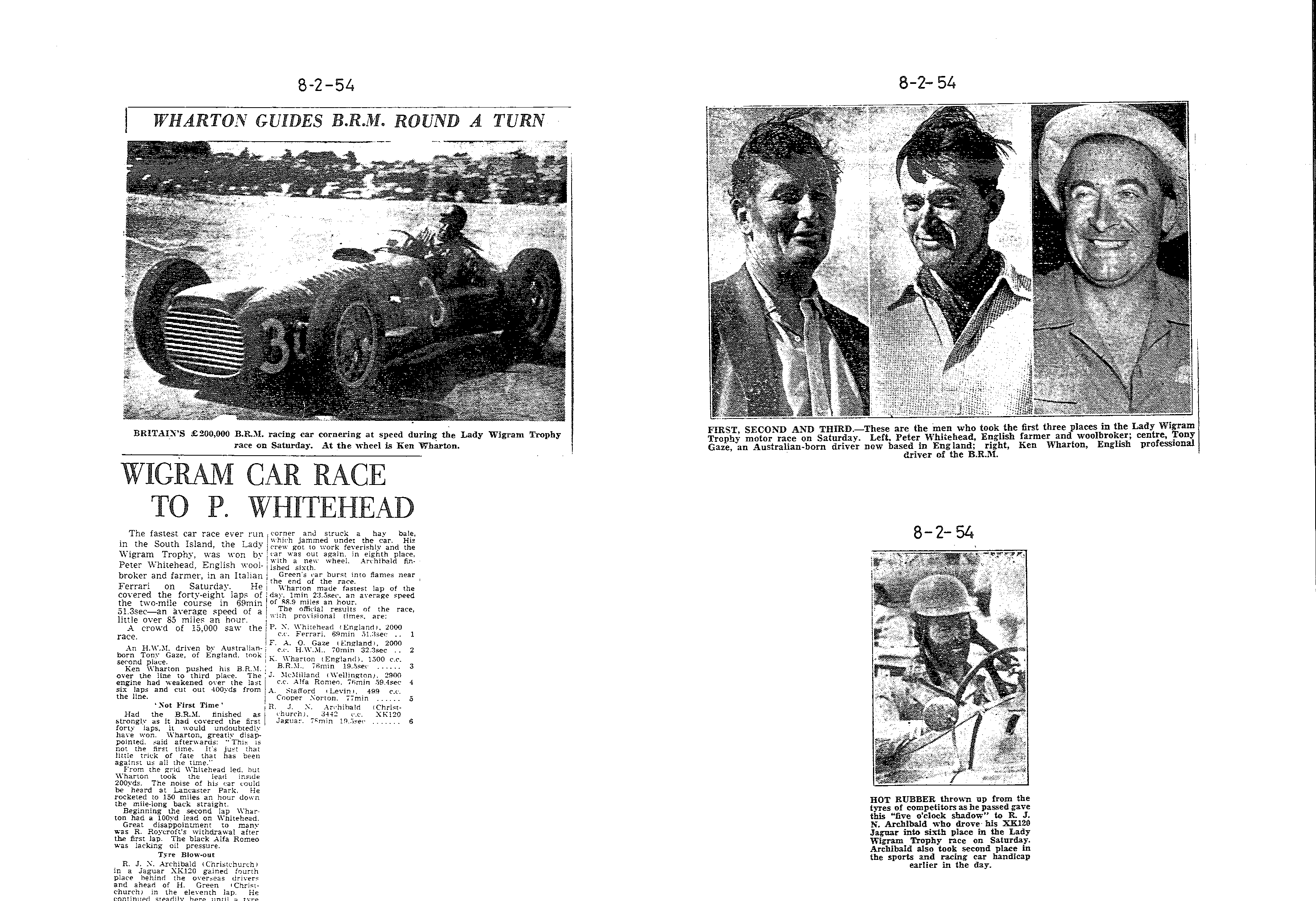 Scan of the clipping page, 8 February 1954