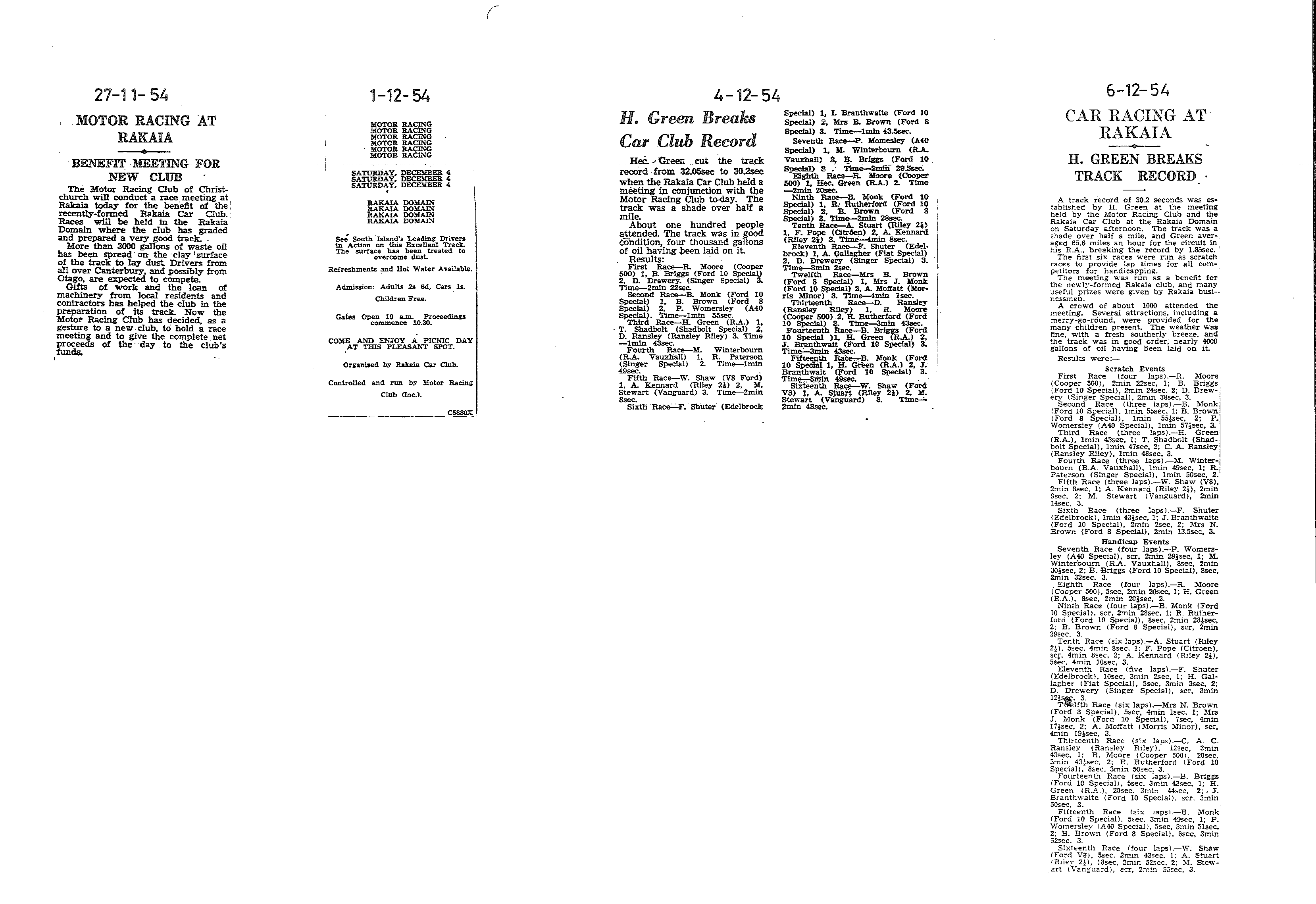 Scan of the clipping page, 27 November 1954