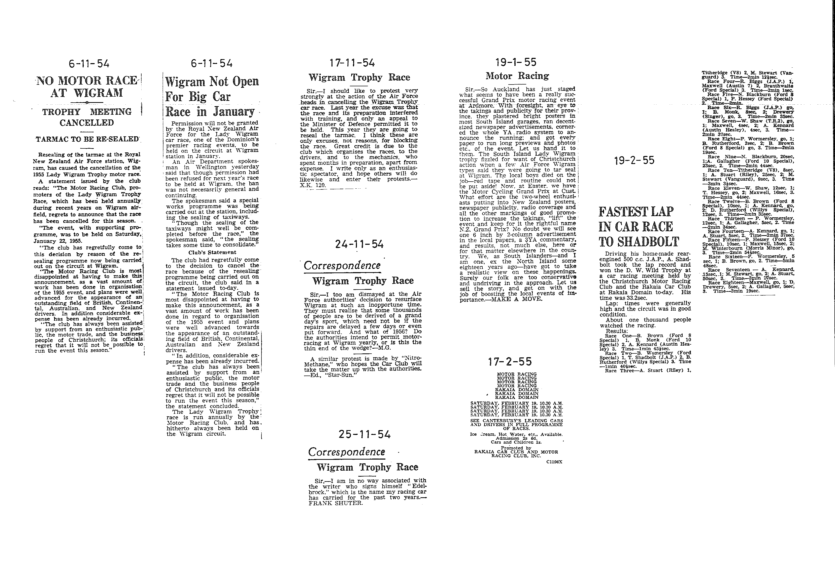 Scan of the clipping page, 6 November 1954