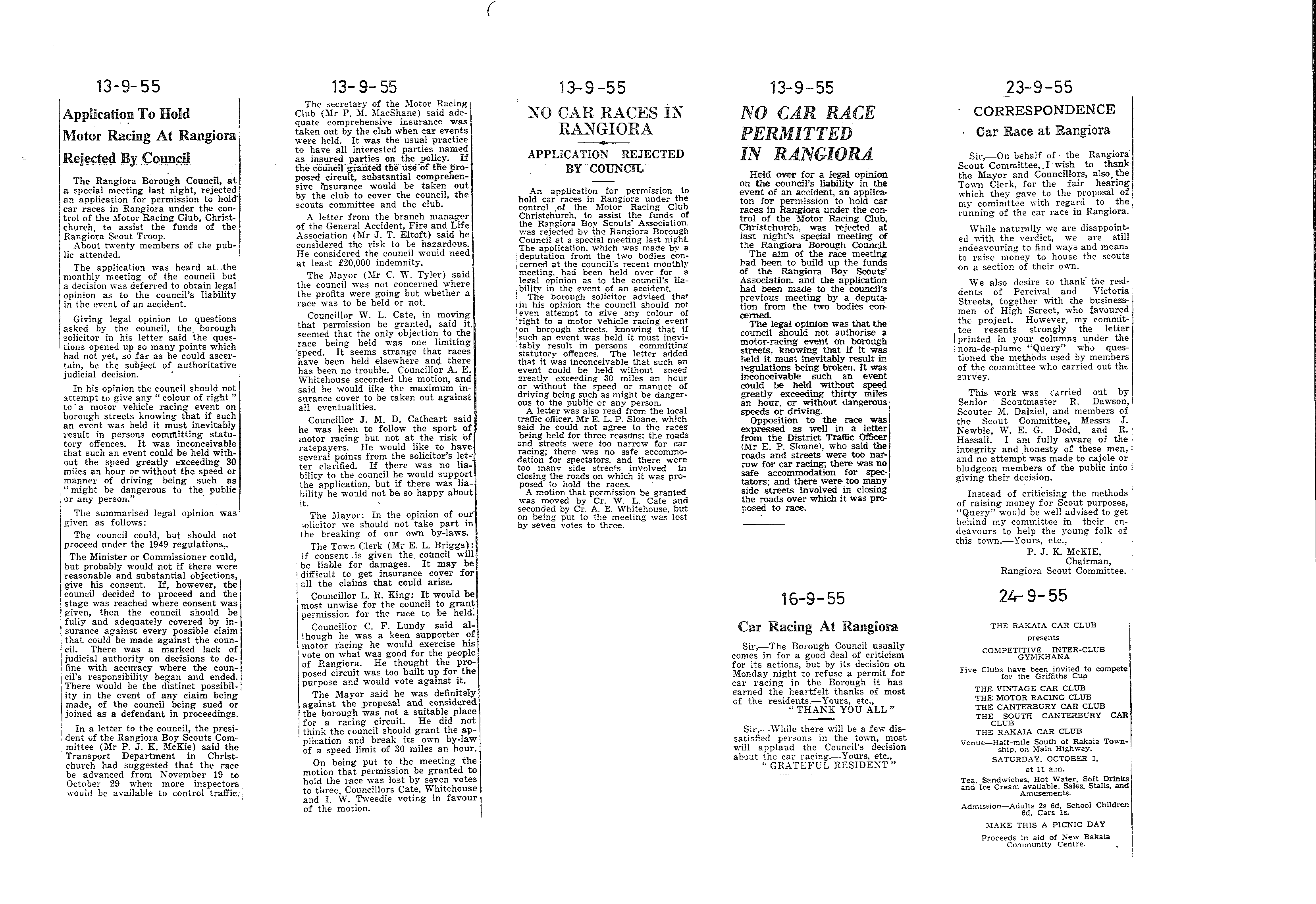 Scan of the clipping page, 13 September 1955