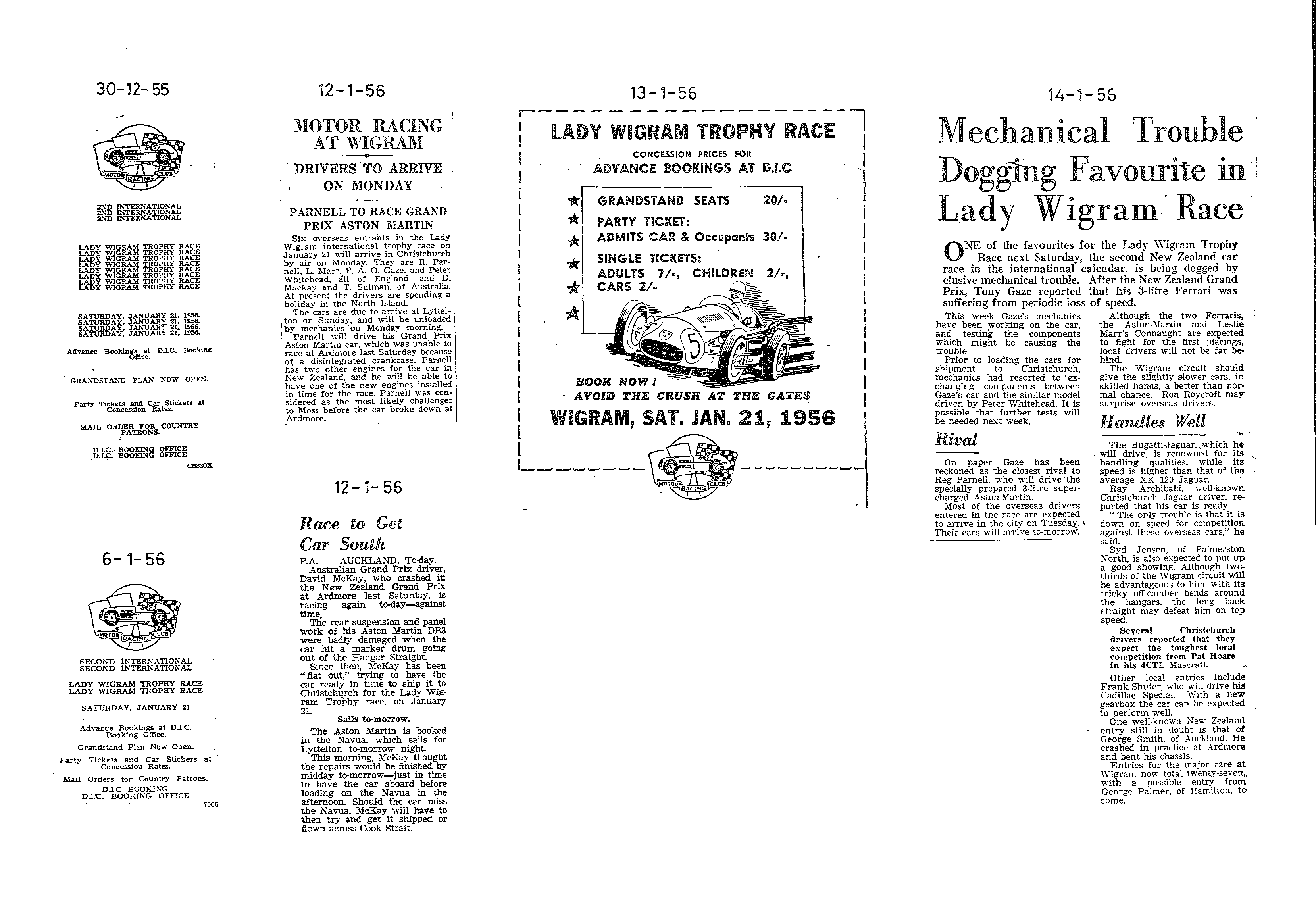 Scan of the clipping page, 14 January 1956