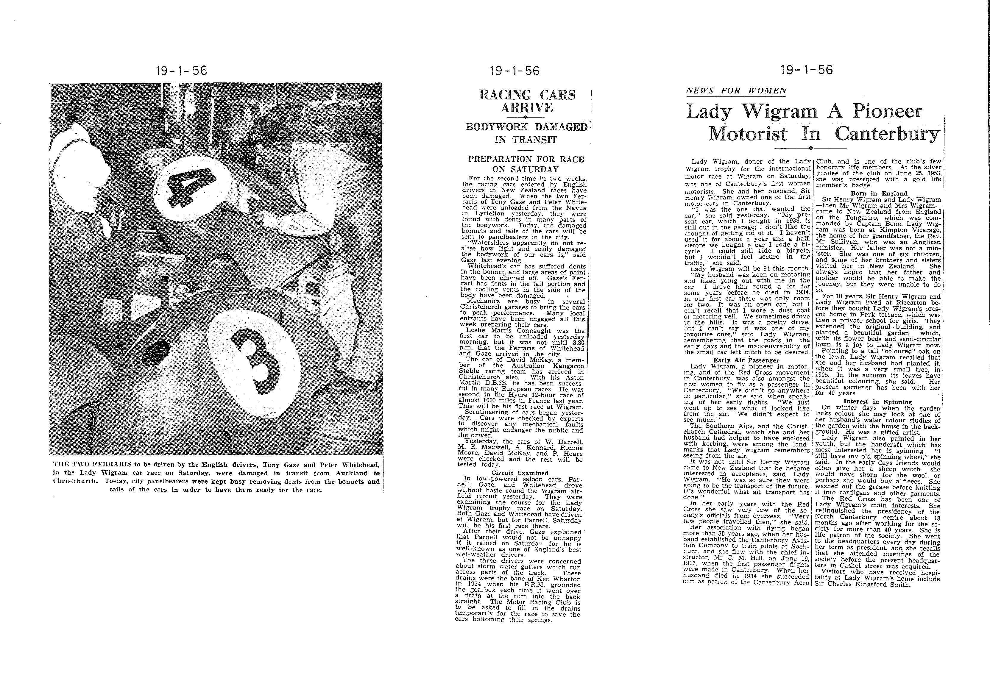 Scan of the clipping page, 19 January 1956