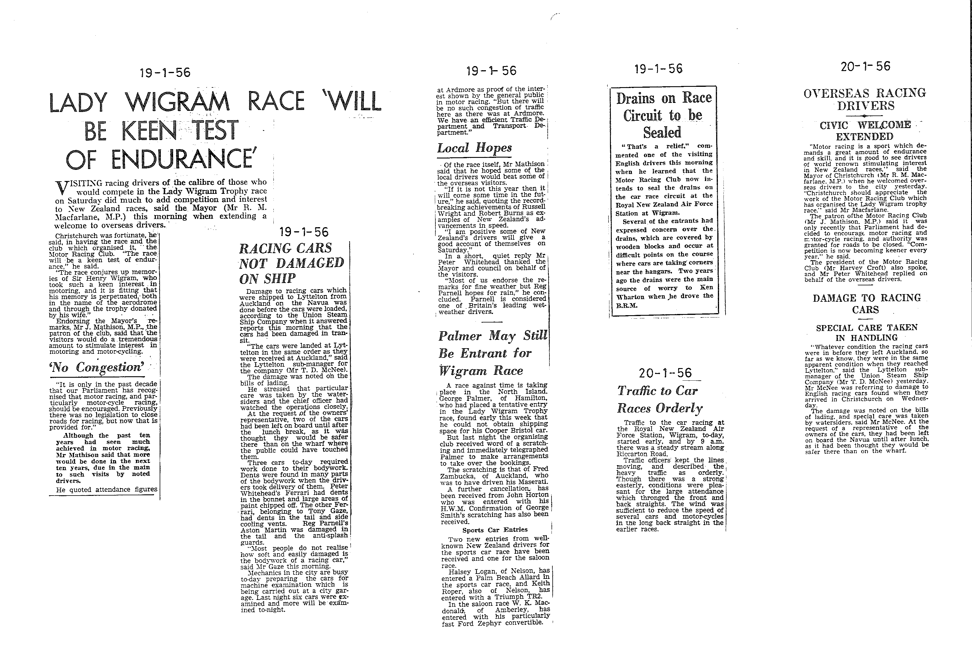 Scan of the clipping page, 19 January 1956