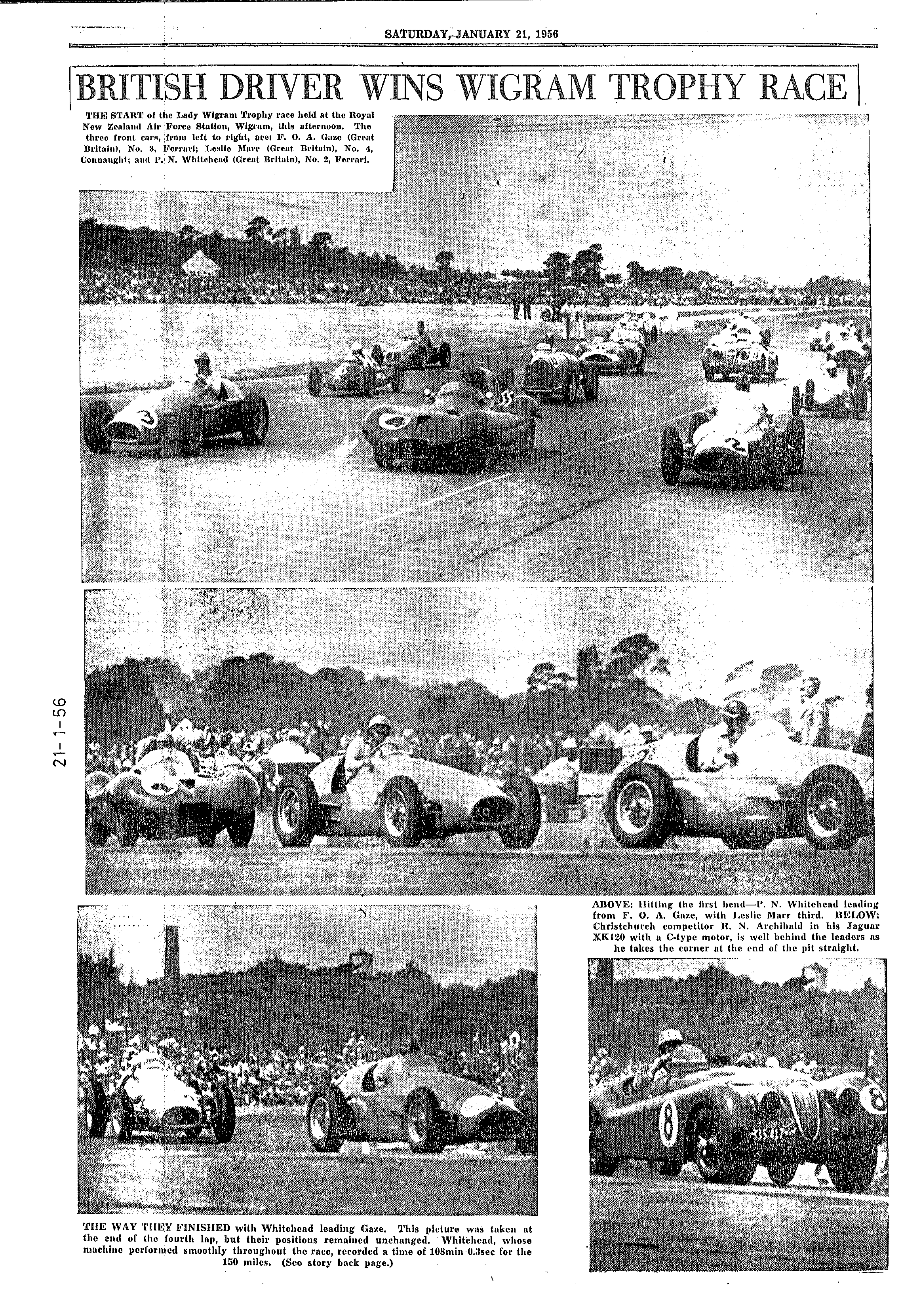 Scan of the clipping page, 21 January 1956