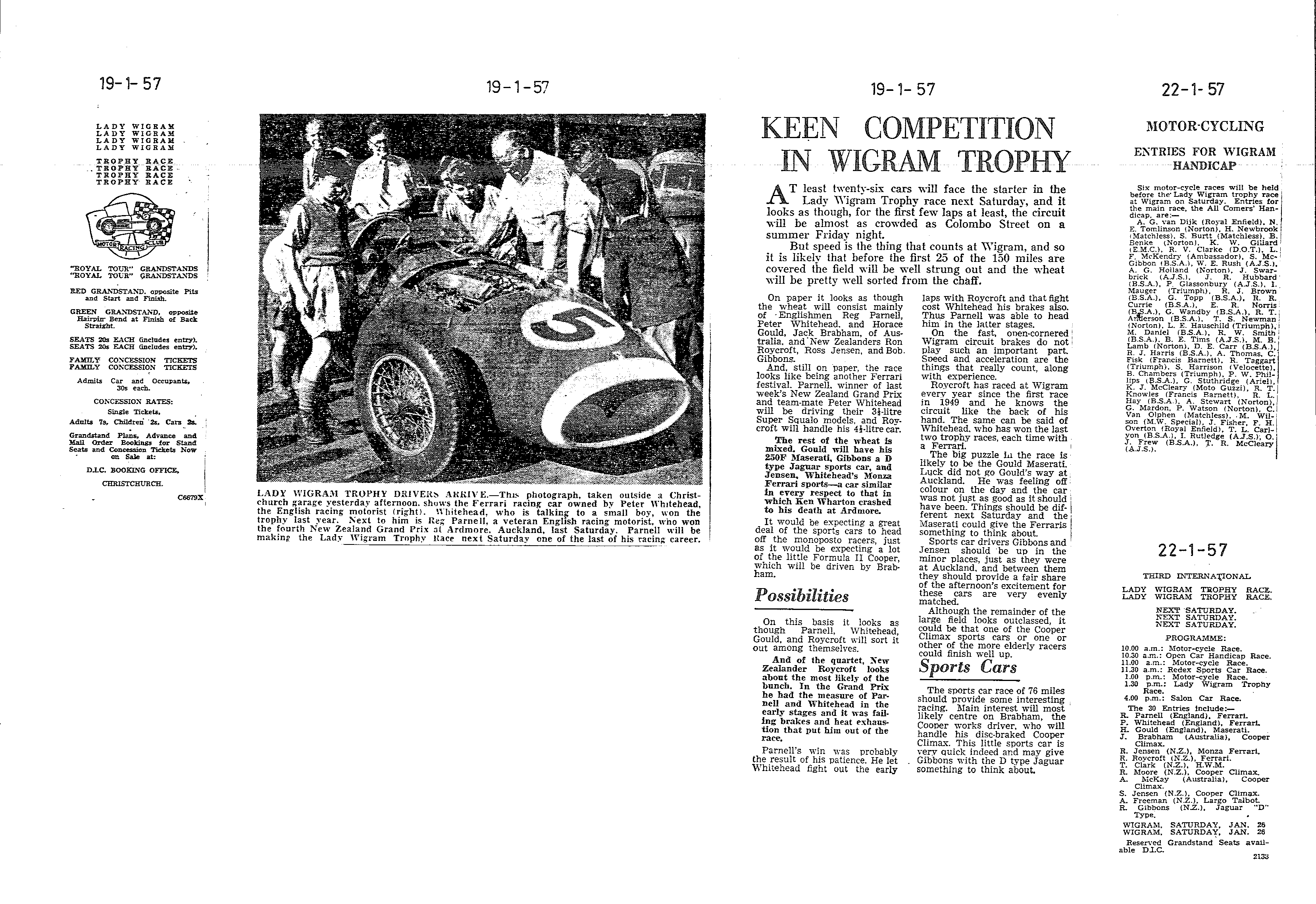 Scan of the clipping page, 19 January 1957