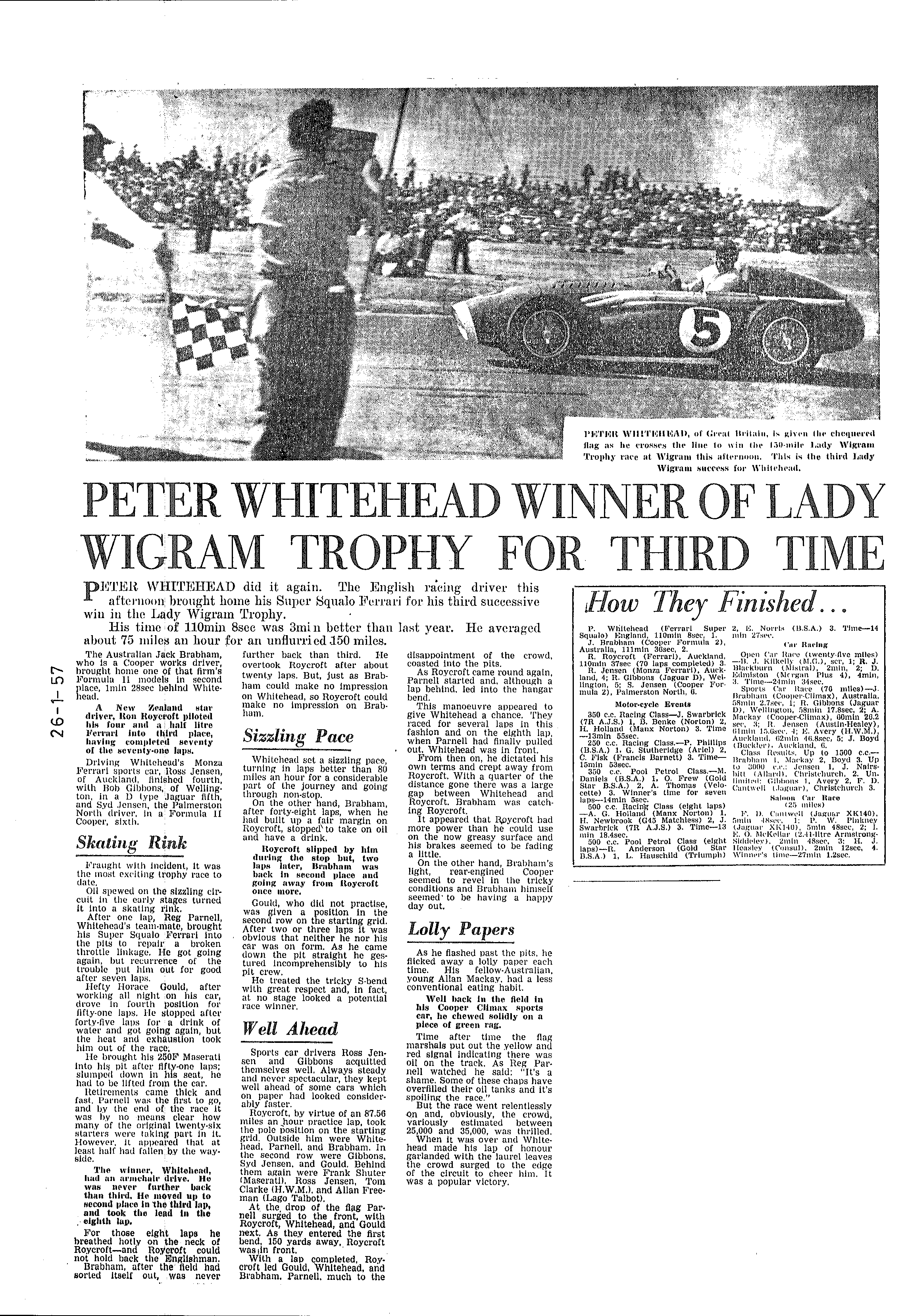 Scan of the clipping page, 26 January 1957