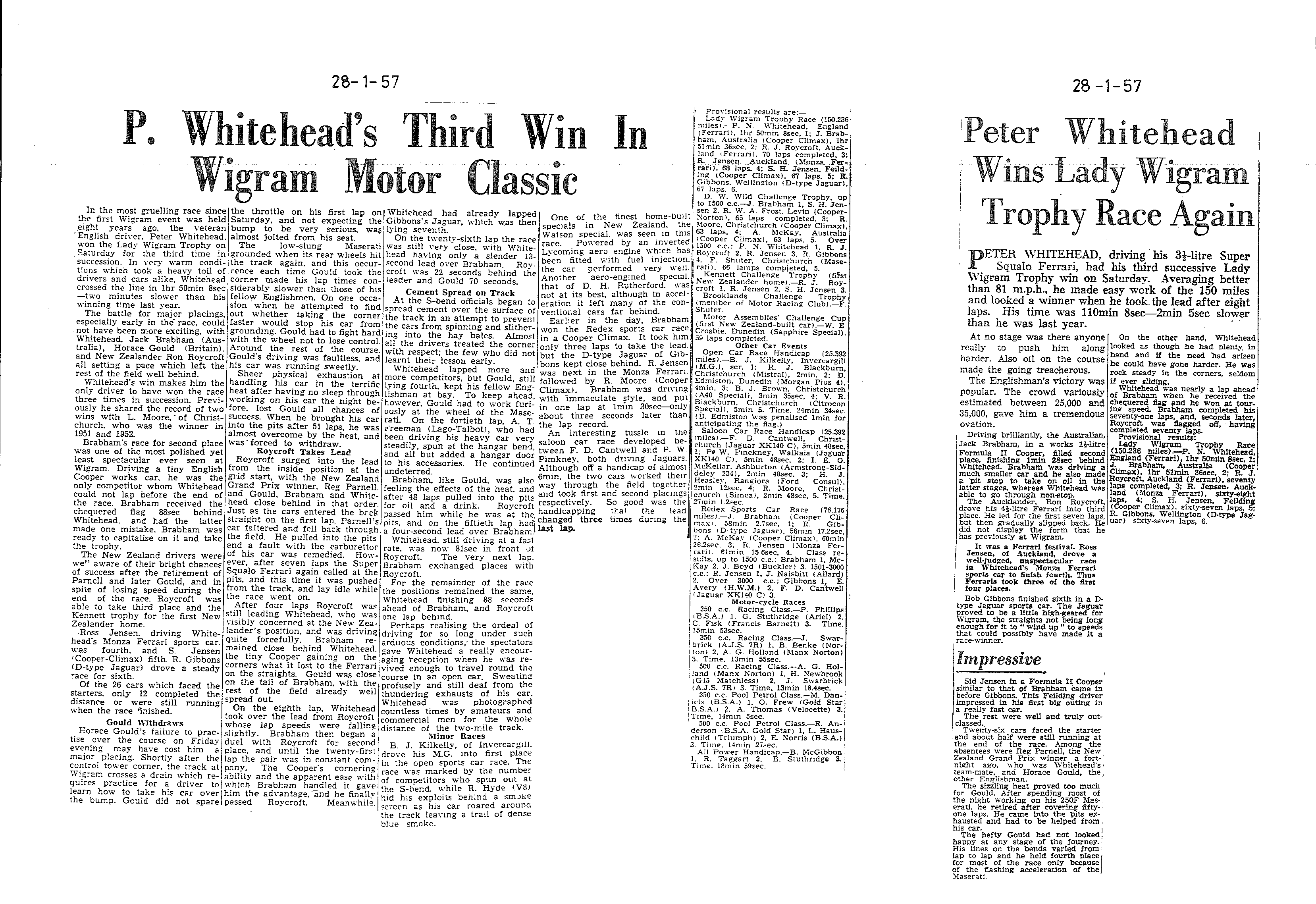Scan of the clipping page, 28 January 1957