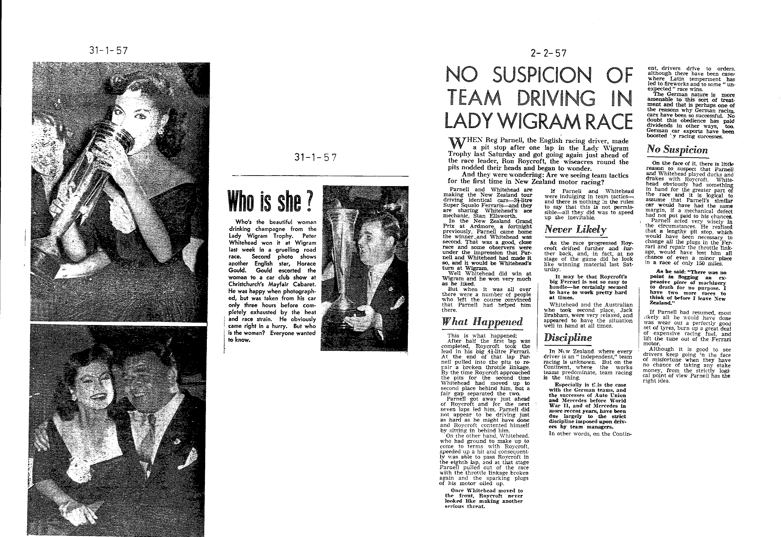 Scan of the clipping page, 31 January 1957