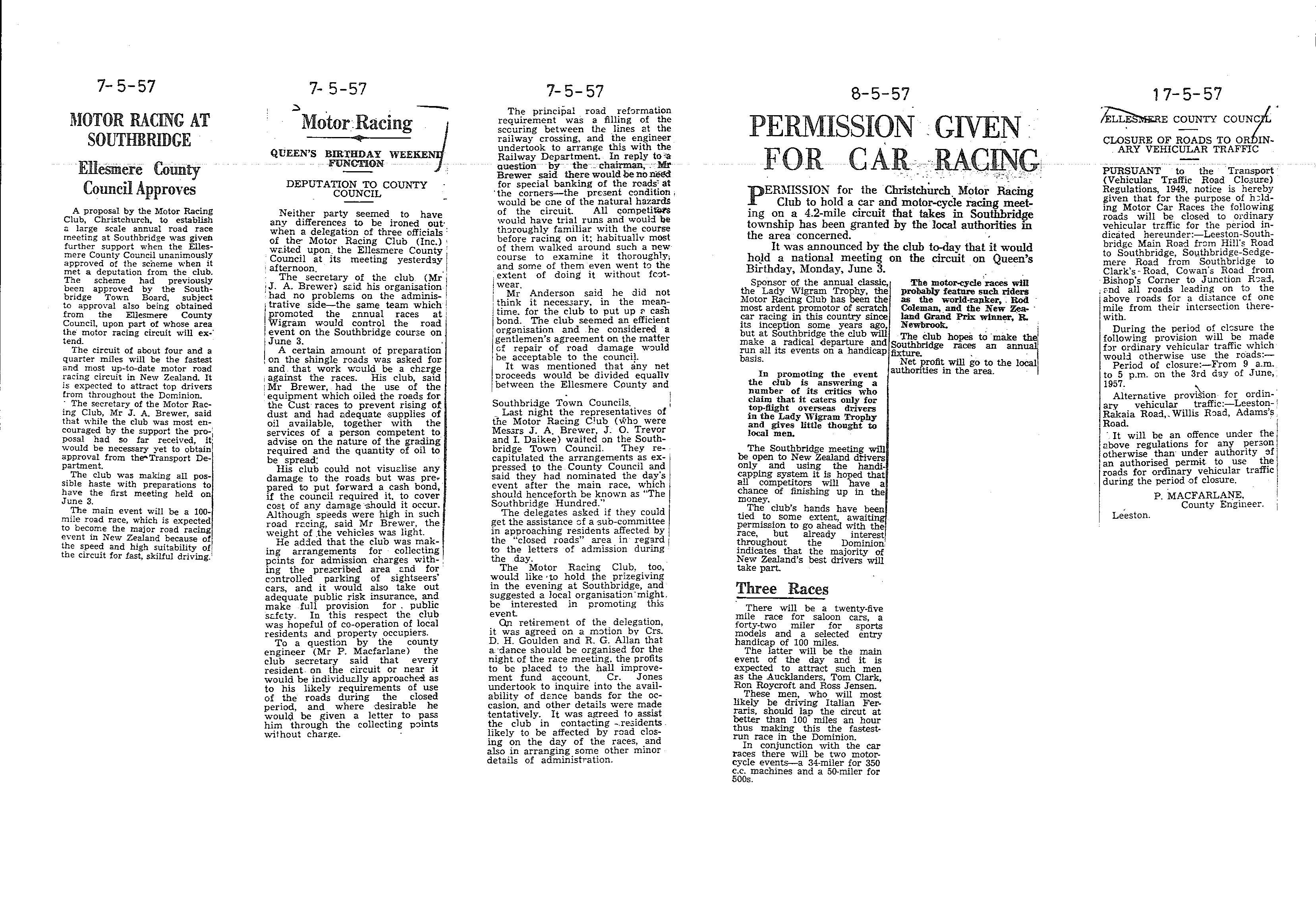 Scan of the clipping page, 7 May 1957
