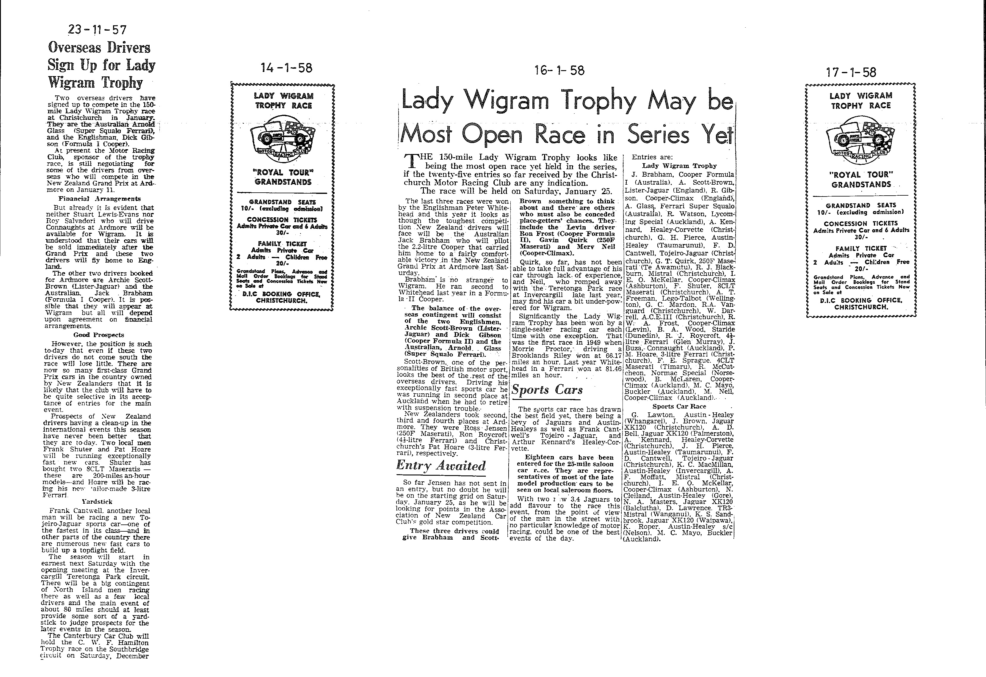 Scan of the clipping page, 16 January 1958