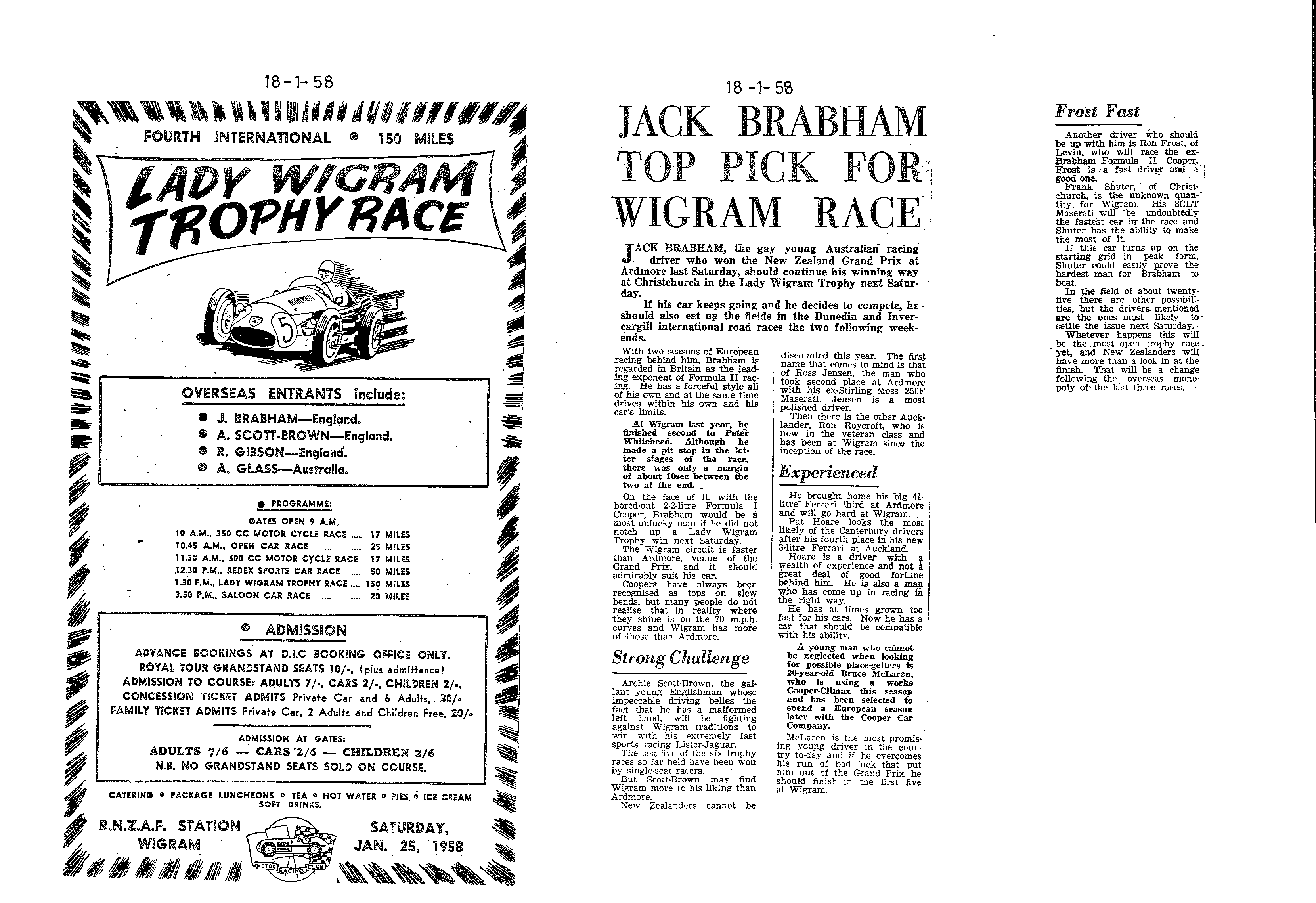 Scan of the clipping page, 18 January 1958