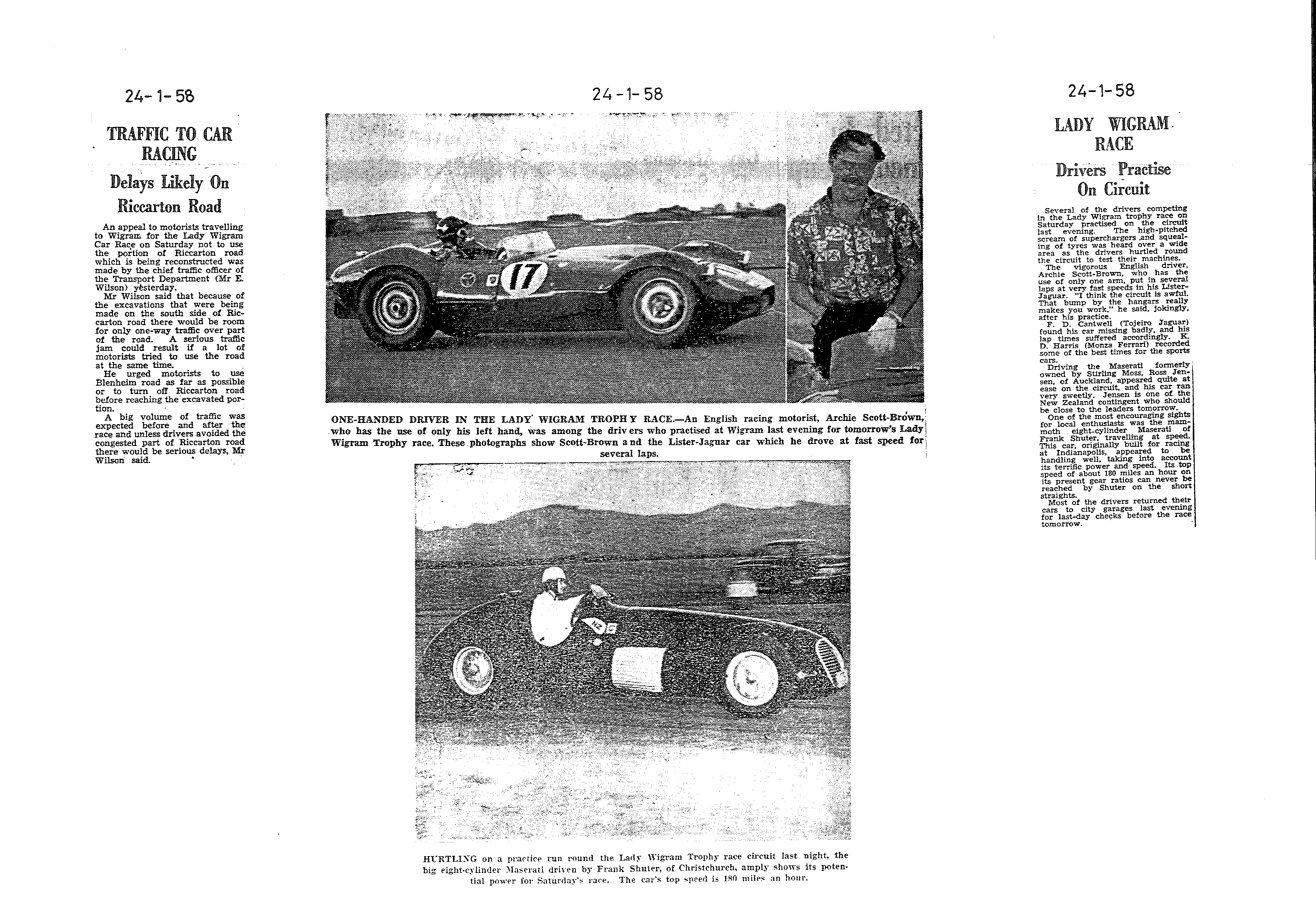 Scan of the clipping page, 24 January 1958